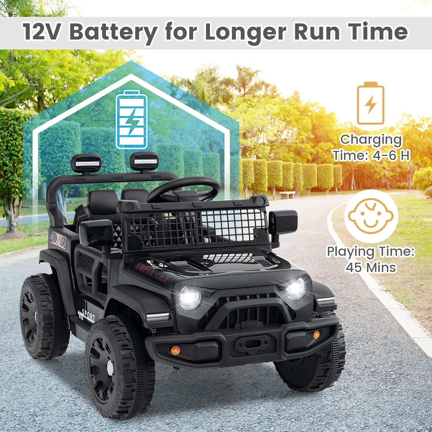 12V Ride on Truck, Battery Powered Electric Vehicle for Kids with Remote Control