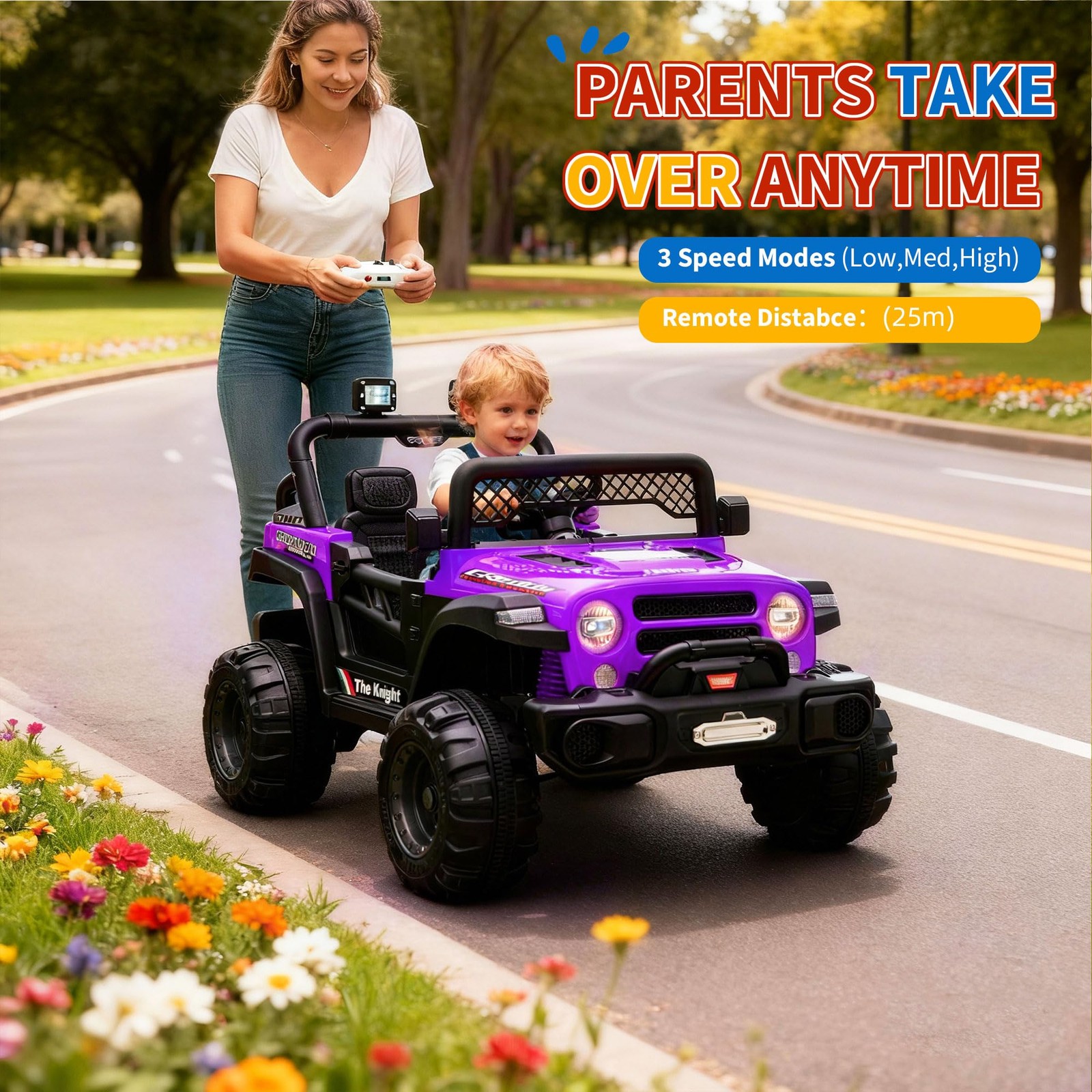 Kids Electric Ride-on Car, 12v Battery Truck with Dual Motors & Remote Control