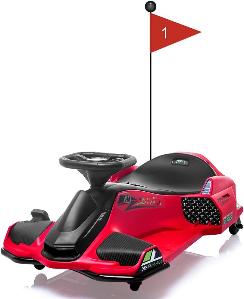 Kids 24V Electric Drift Go-Kart 6-12Y 7.5MPH Variable Speed Pedal Music Car