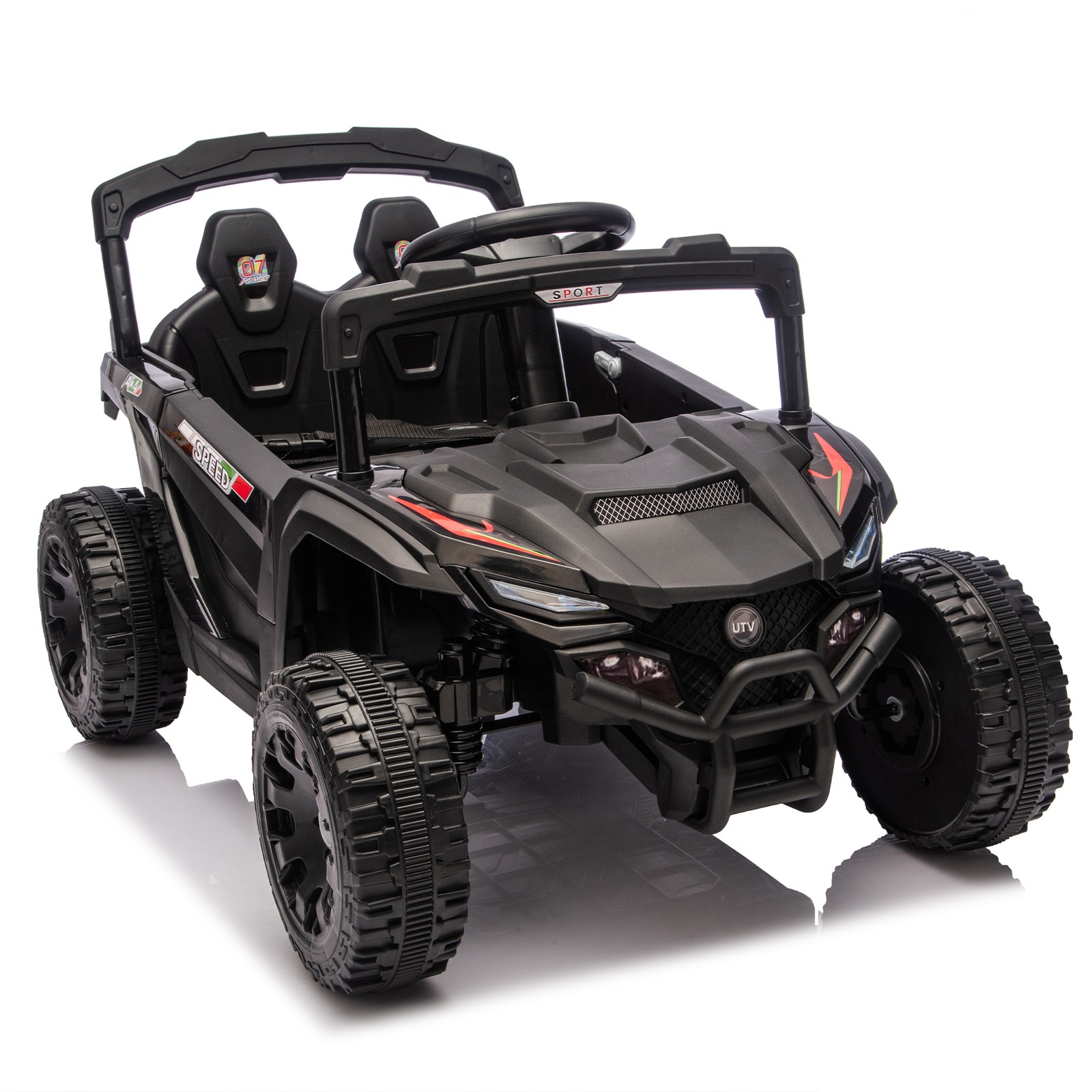 24V Kids UTV, 2.4G Remote, 80W×2, Suspension, Anti-Collision Bar, Bluetooth,3-5Y