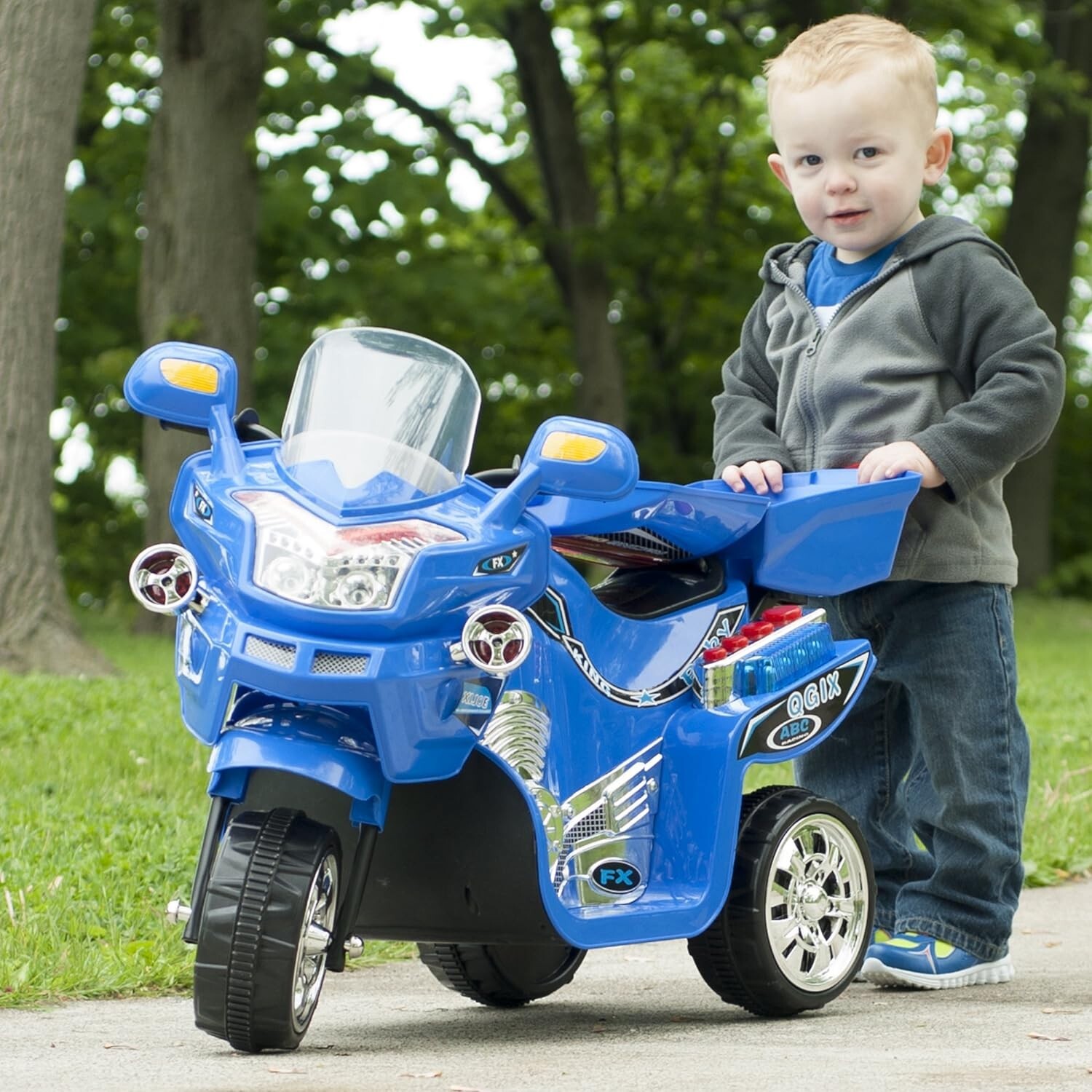 Ride on Toy, 3 Wheel Motorcycle Trike for Kids by Rockin’ Rollers ? Battery P…