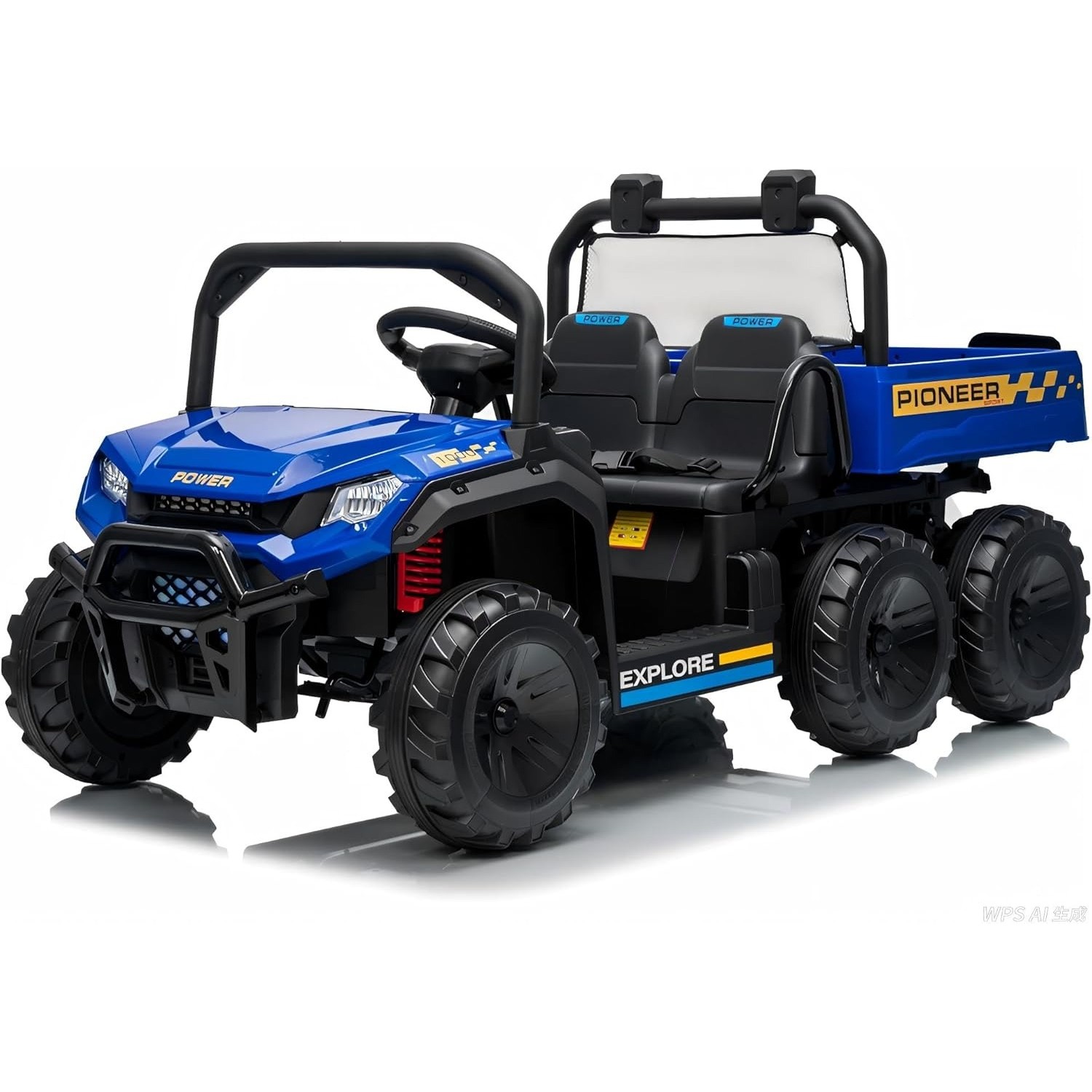 2 Seater 24V Electric Dump Truck, 4WD Kids Ride On Car with Remote & Dump Bed