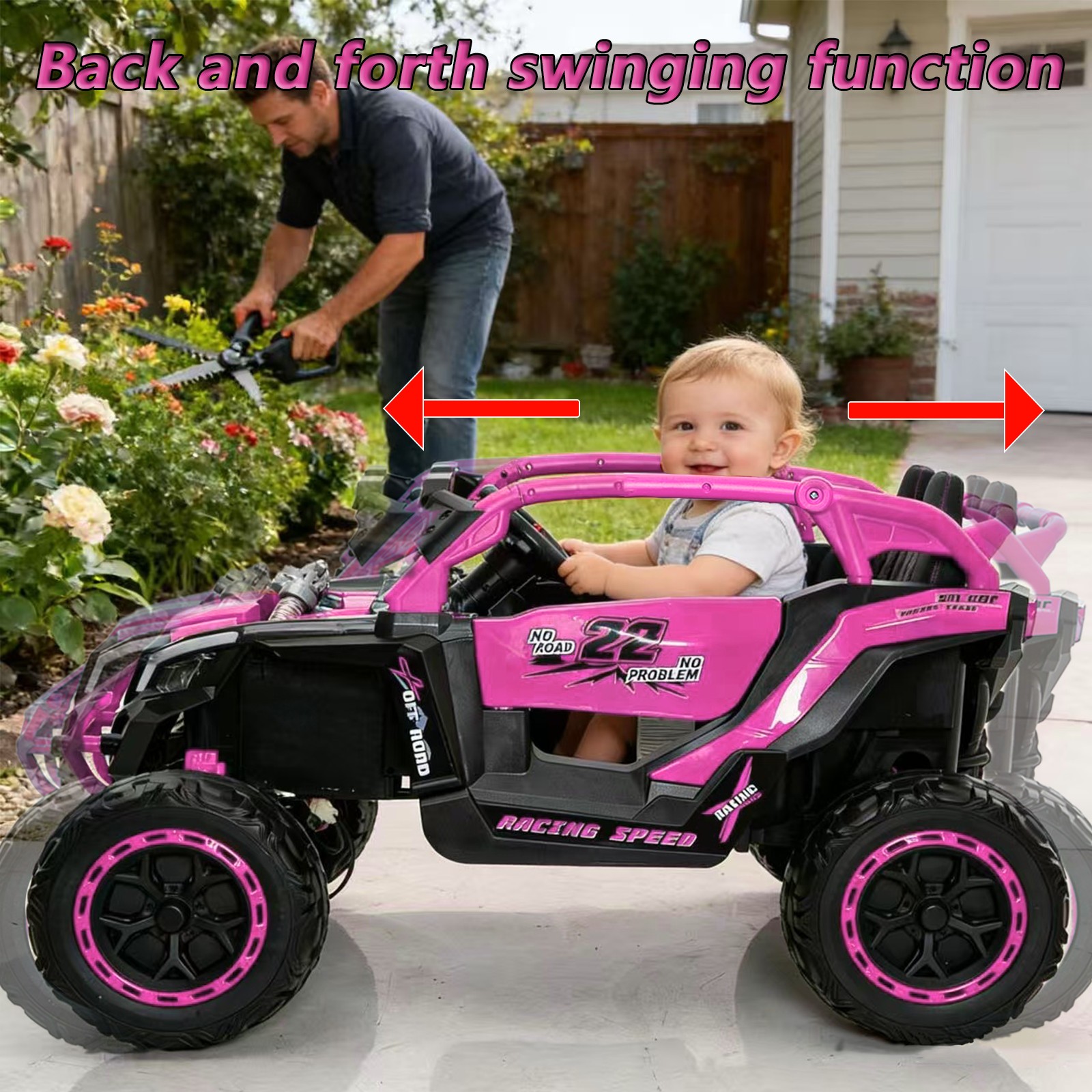 2 Seaters Ride on UTV 24V 400W Kids Electric Car Truck with Remote Music Light