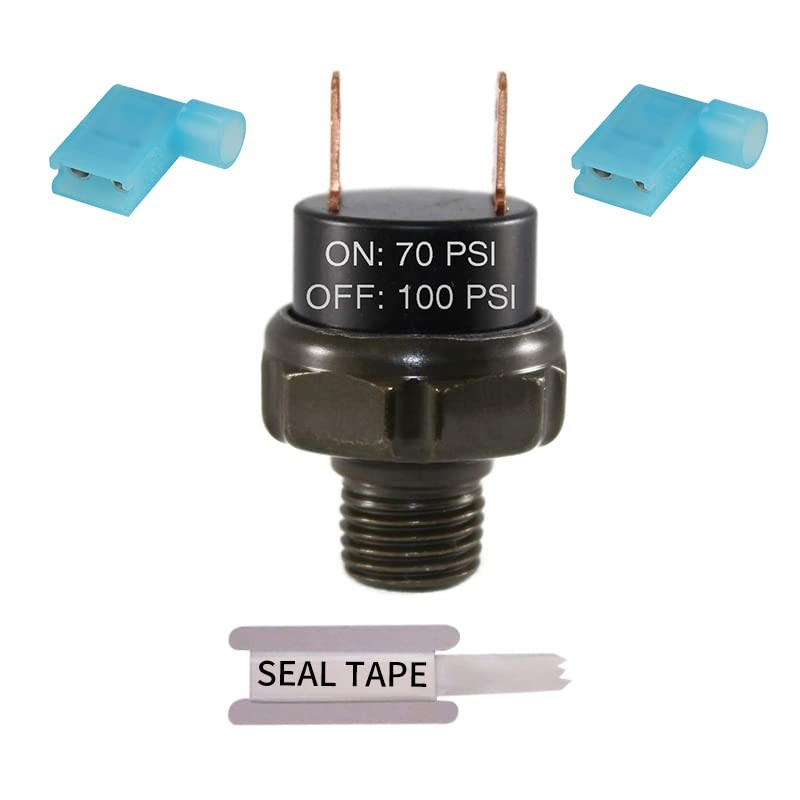 70-100 PSI Air Pressure Switch Tank Mount Type Thread 1/4″ NPT 12V/24V for Tr…