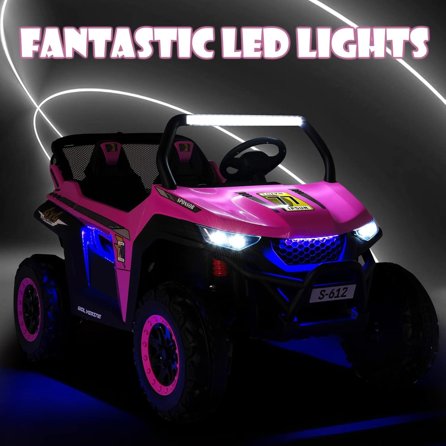 2 Seater Ride on Car for Kids, 12V UTV Kids’ Electric Vehicles with Remote Contr