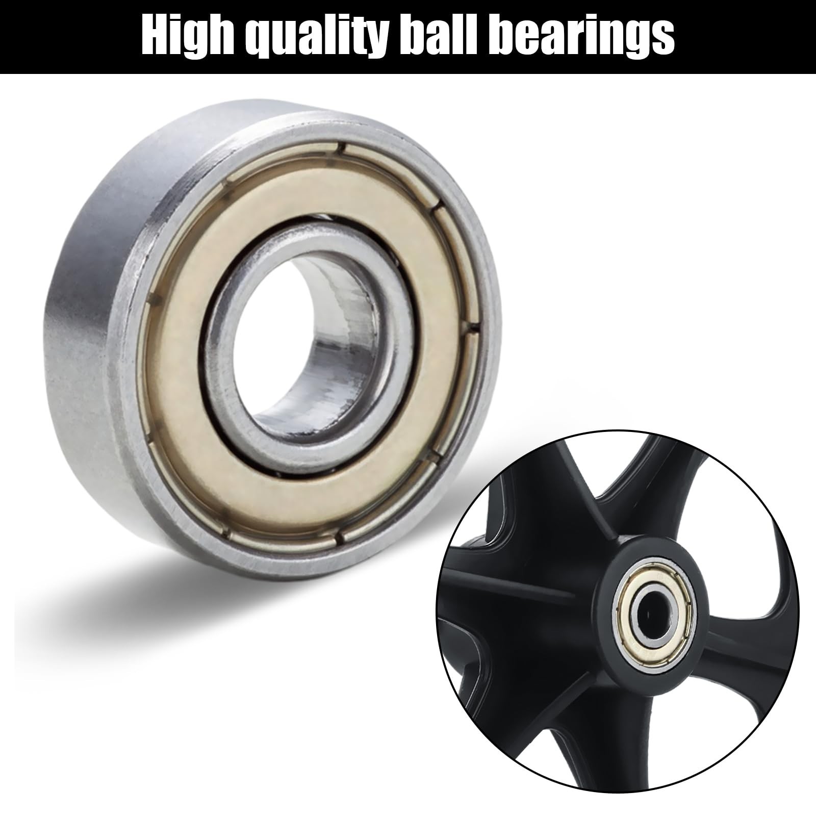 2 Pcs Walker Wheels Replacement 8 Inch Solid Wheelchair Front Wheels, Anti-Sl…