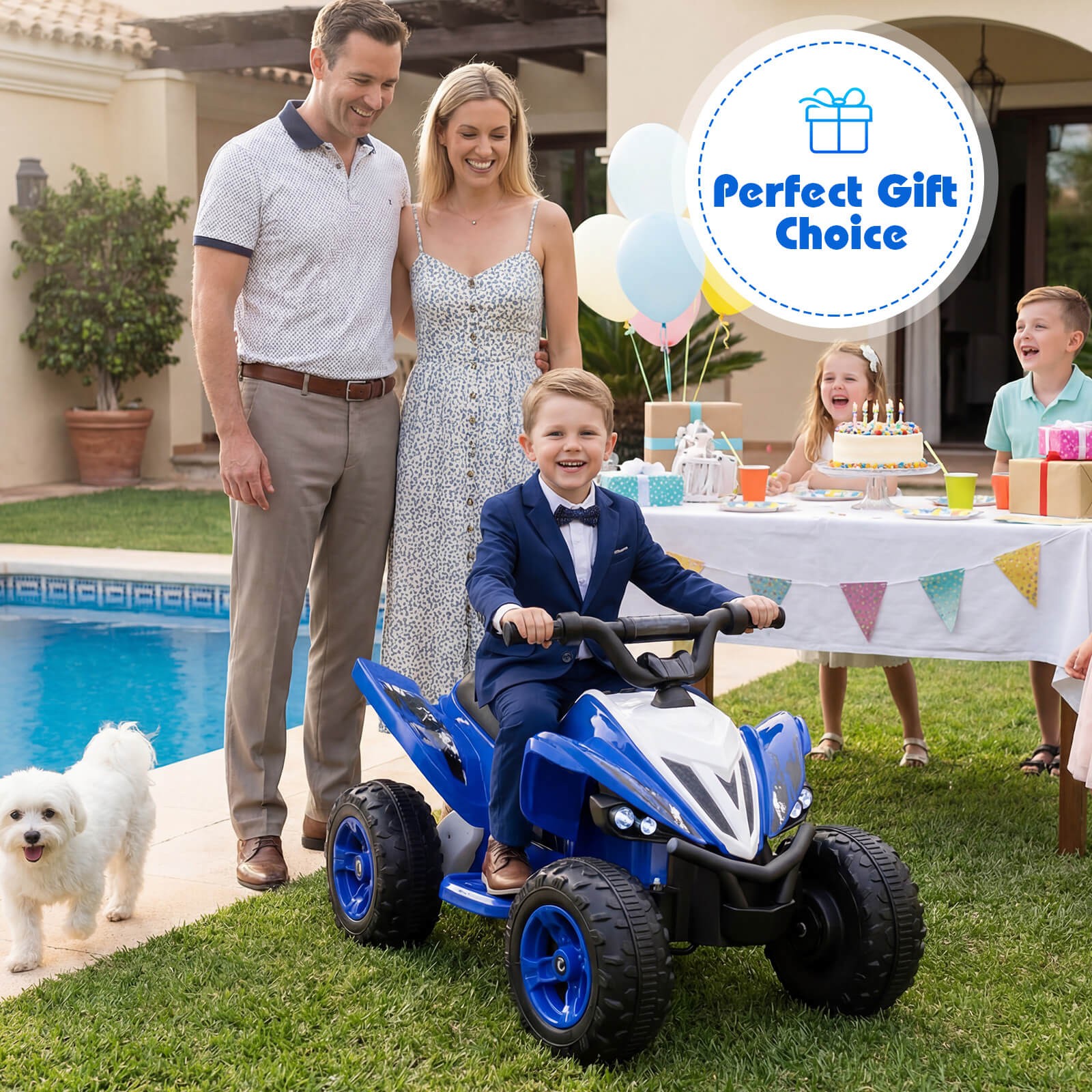 12V Quad 4 Wheeler Ride on Toy w/ Music, Light, USB Port, Wireless Connection