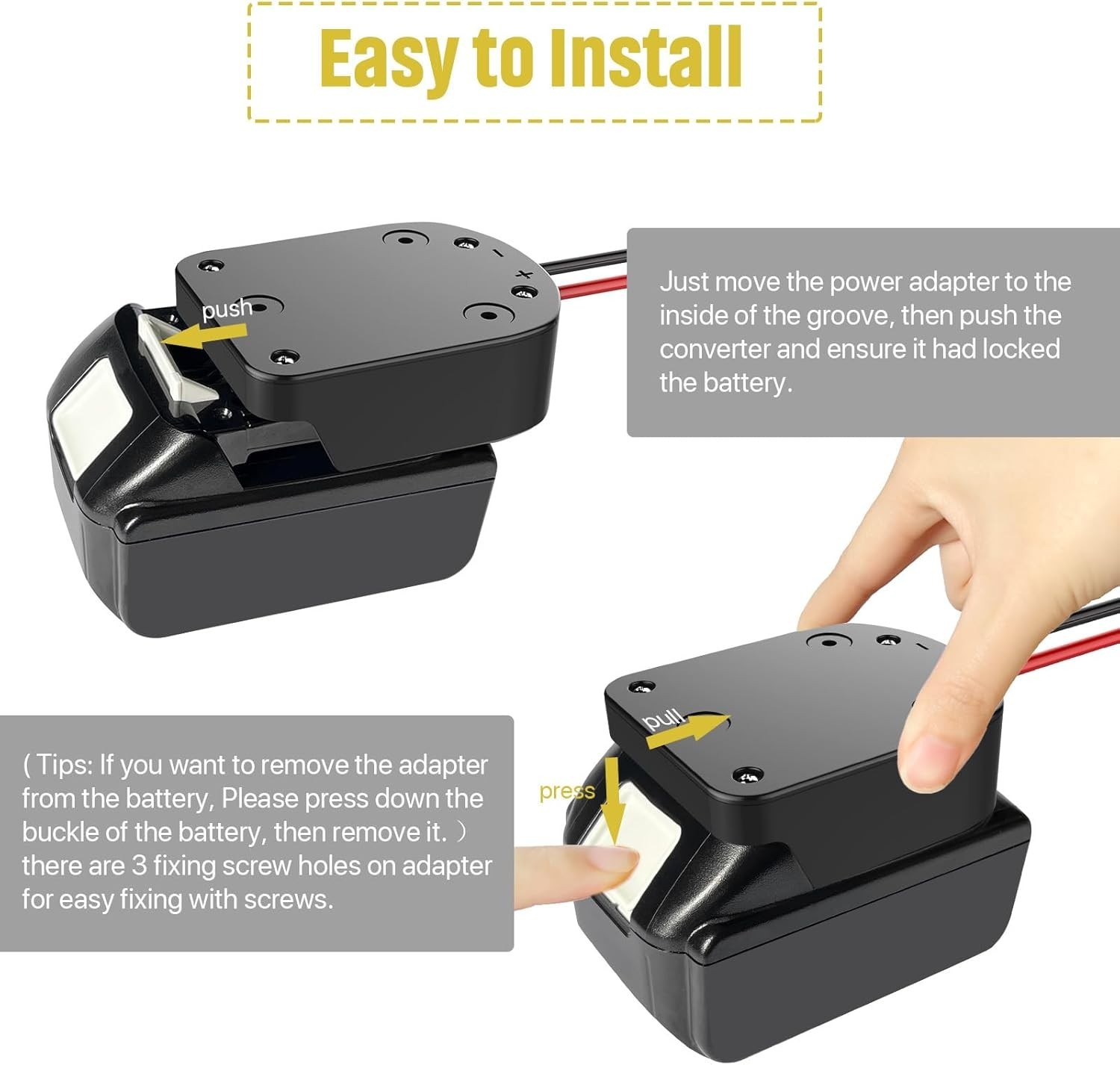 18V Power Wheel Adapter with Safety Fuse & Easy Installation Features