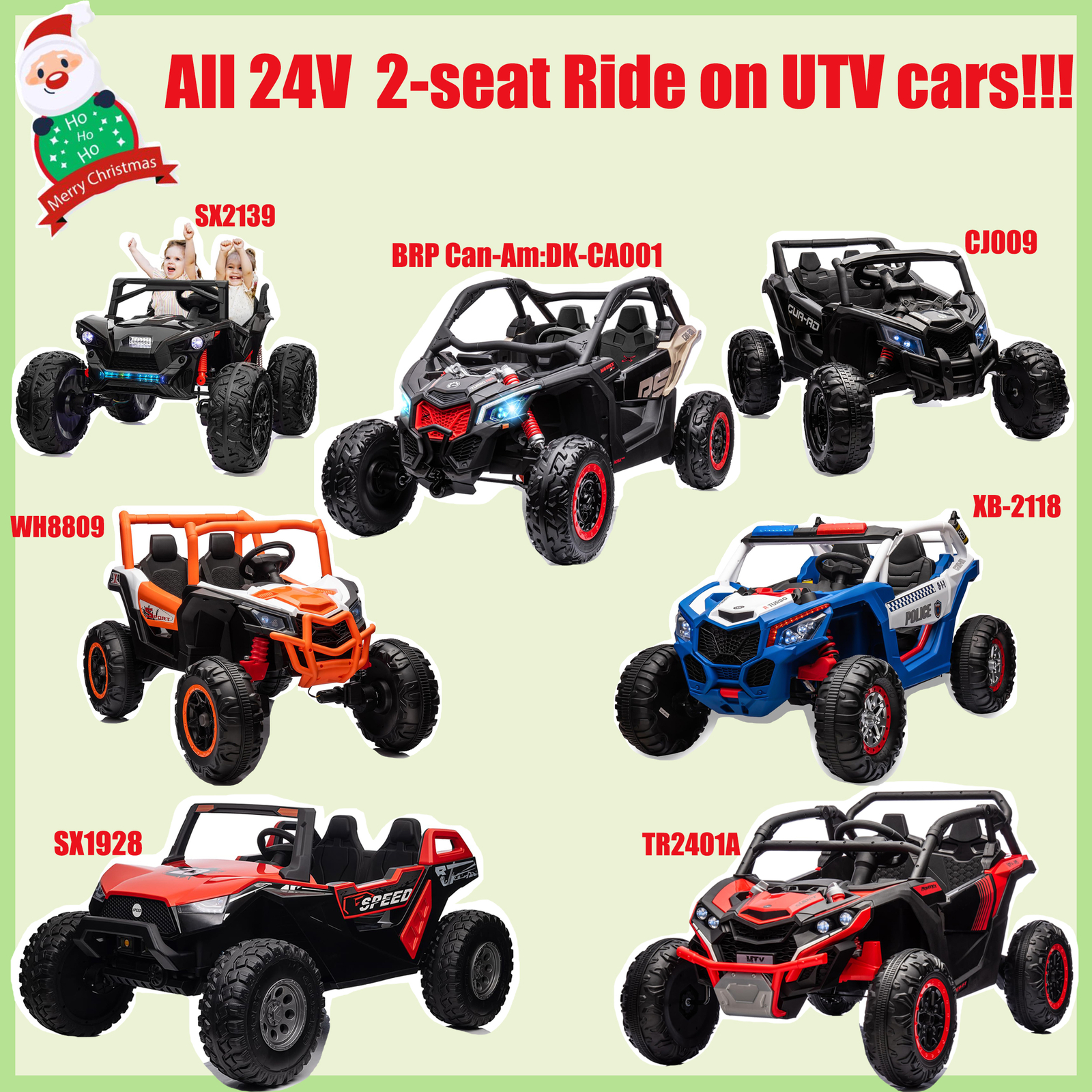 24V Ride on UTV Car Electric Toys 4WD Off-Road Quad W/Remote For Kids Gift
