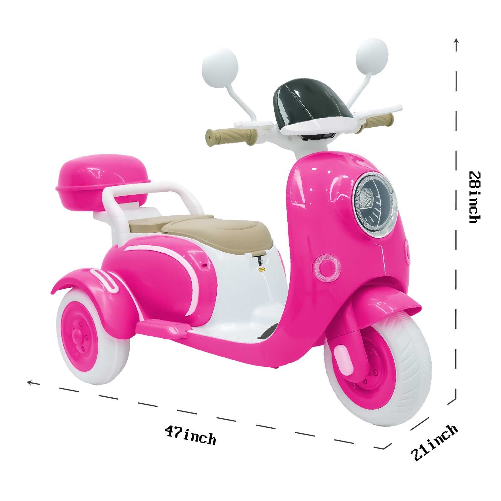 12v Kids Ride On Motorcycle Girl Moped Battery Electric Motorbike with LED Light