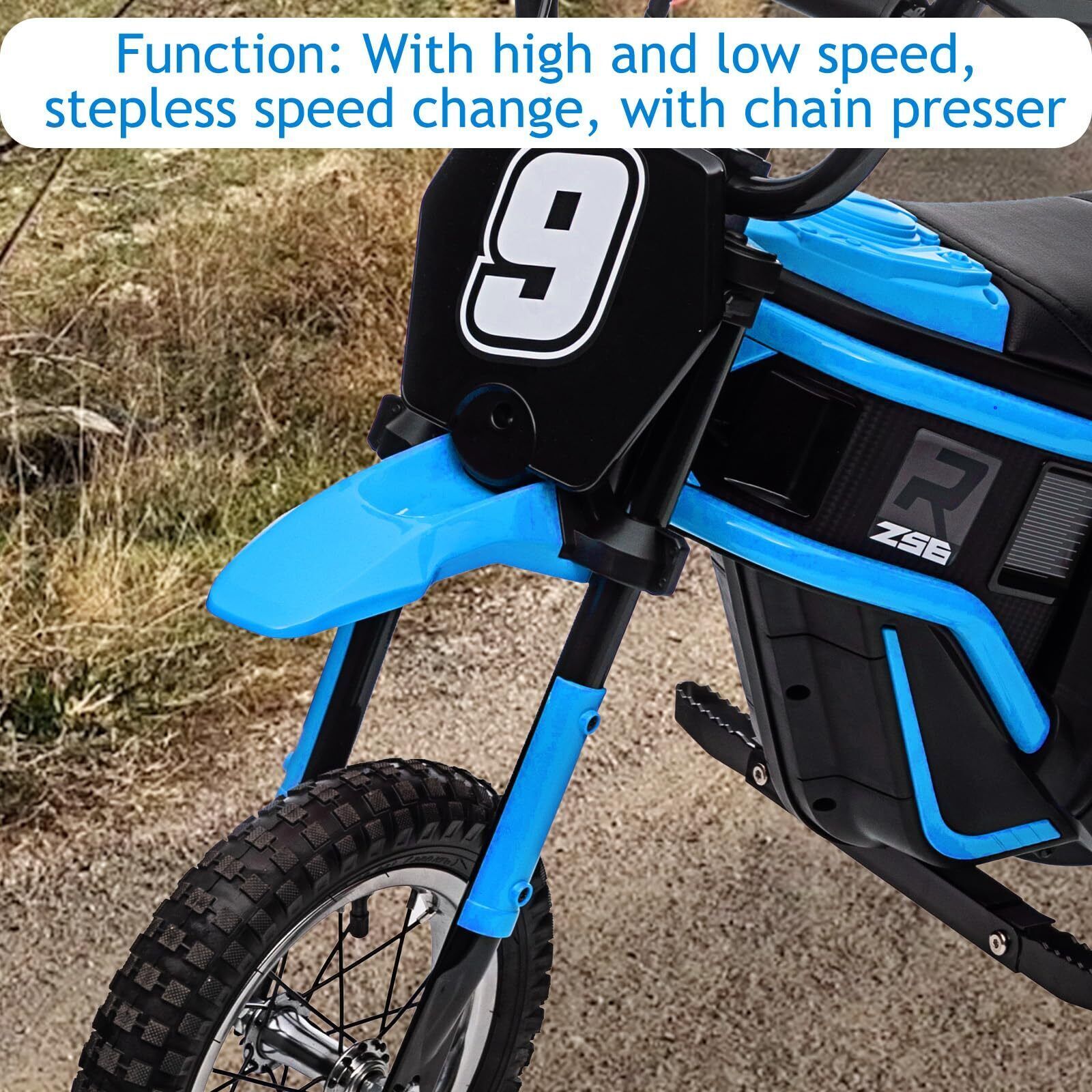 🍎Kid Ride On Dirt Bike 350W Electric Motorcycle Up to 14.29MPH 24V Battery 8-14