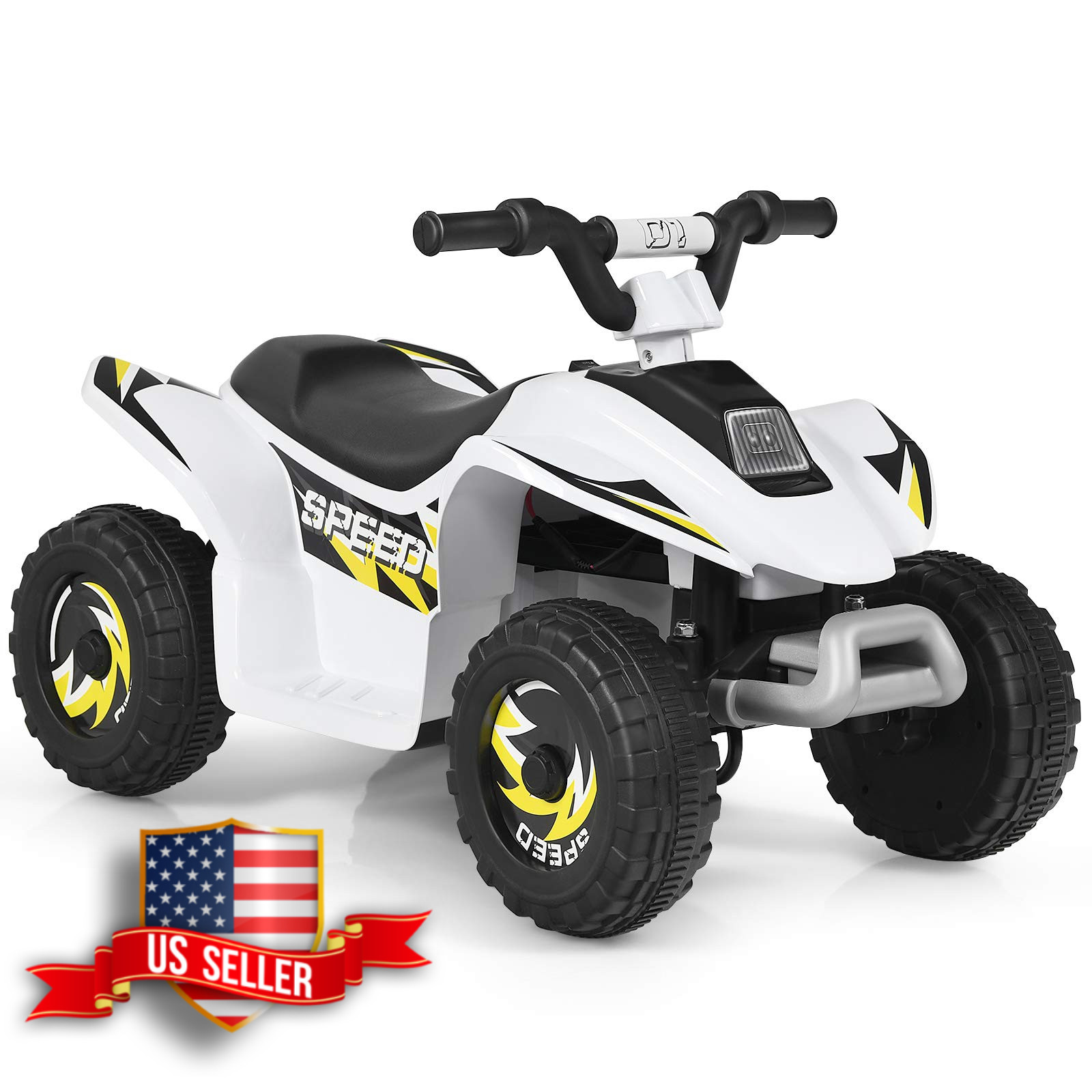 Costzon Kids 6V Battery Powered Electric ATV Ride On Quad White