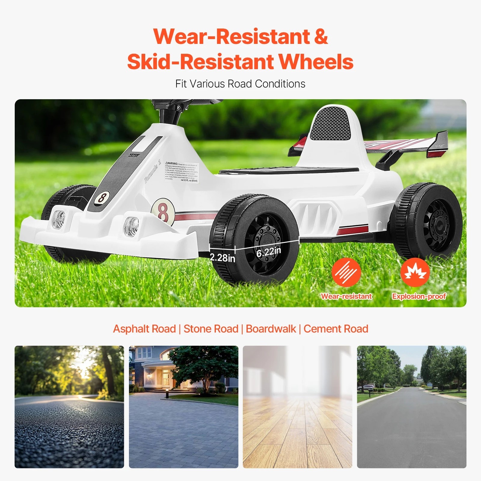 Electric Go Cart Outdoor Racing Toys Headlight & Horn Ride On Pedal Kids Gift