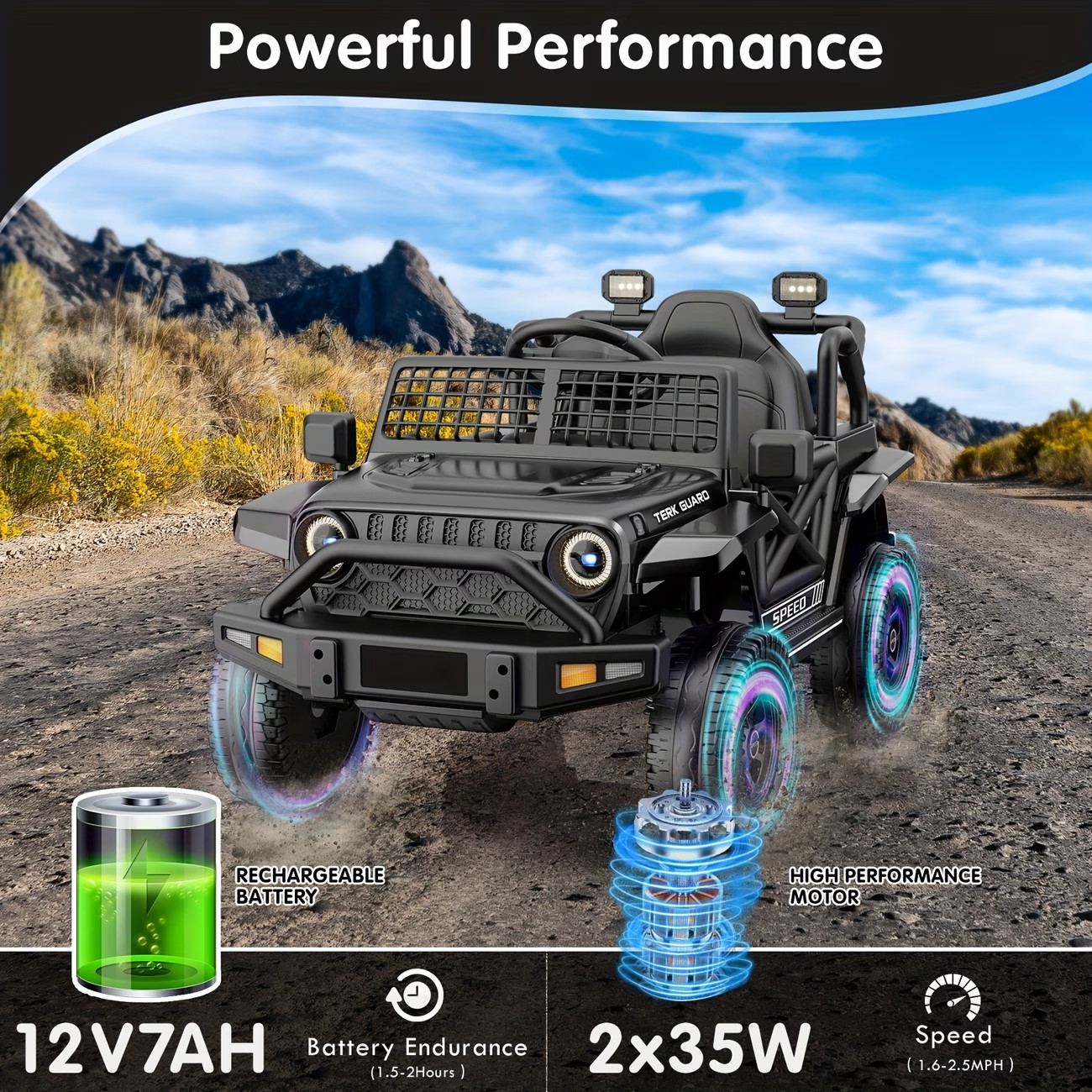 Ride On Truck, 12V7AH Children’s Electric Vehicle, Equipped with Parent Remote