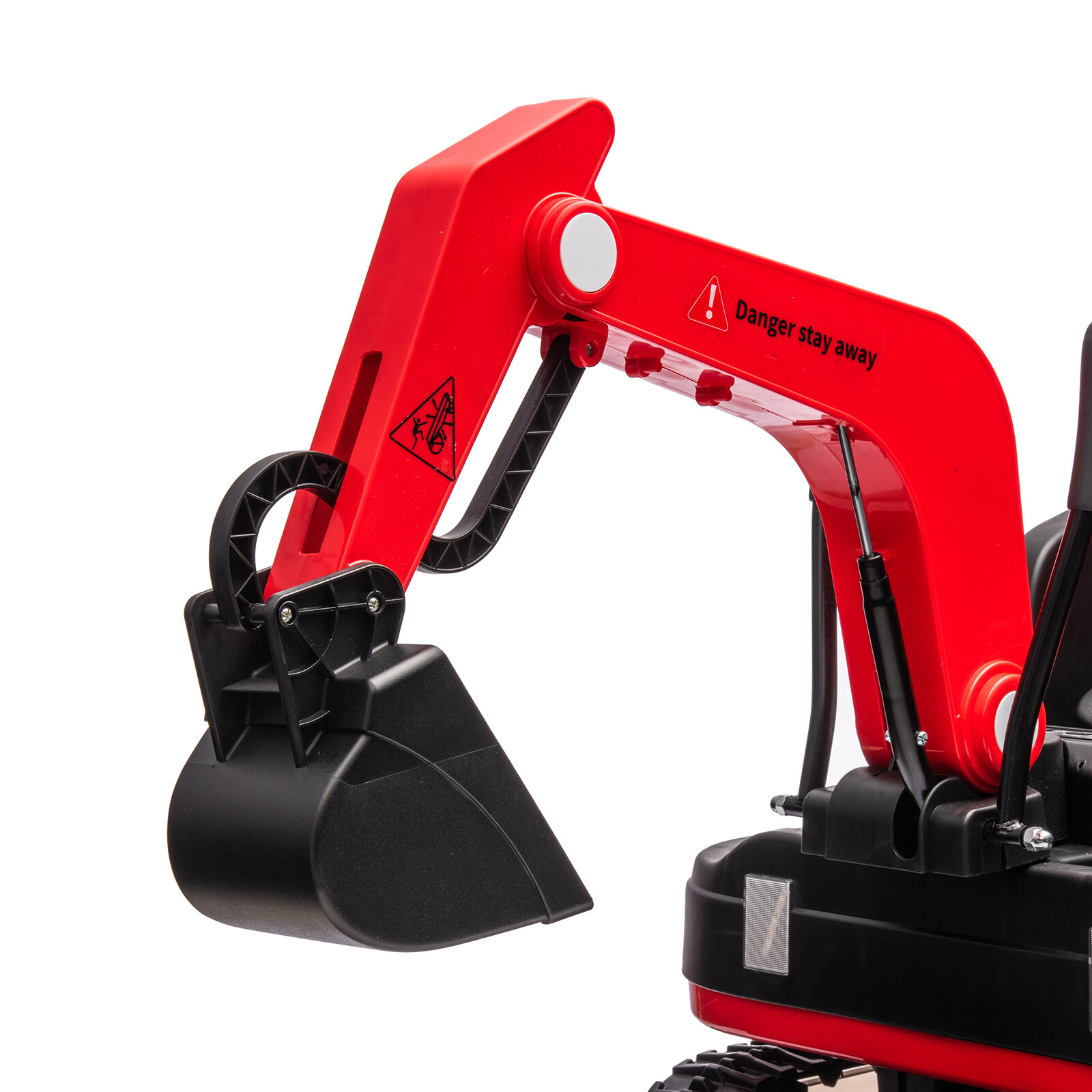 2 IN 1 360° Red 12V Battery Powered Kids Ride On Excavator Bulldozer with Remote