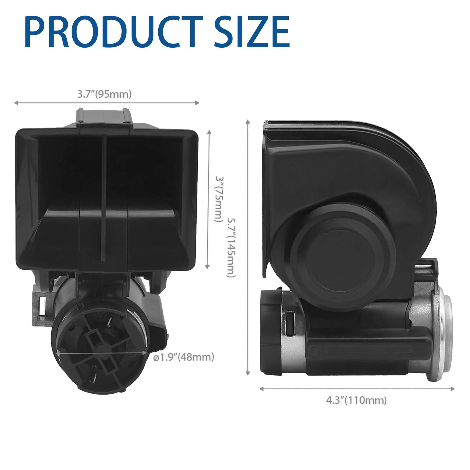 Air Horn 12V 150db Super Loud, Compact Twin Tone Trcuk Horn with Compressor a…
