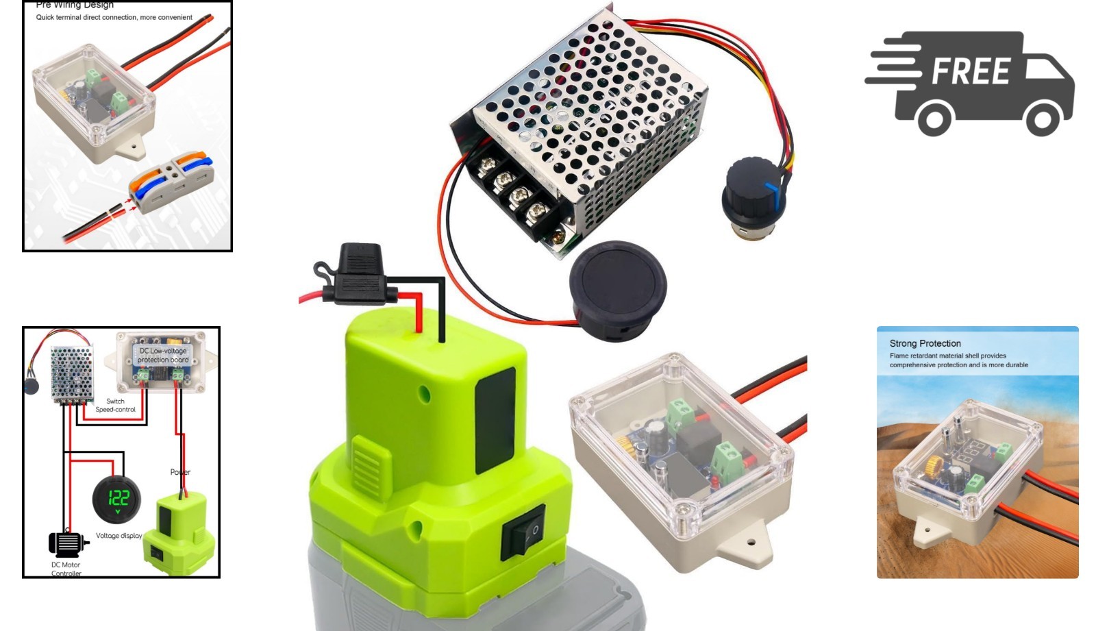 Power Wheel Battery Adapter Kit for Ryobi 18V Lithium Battery Converter Safe …
