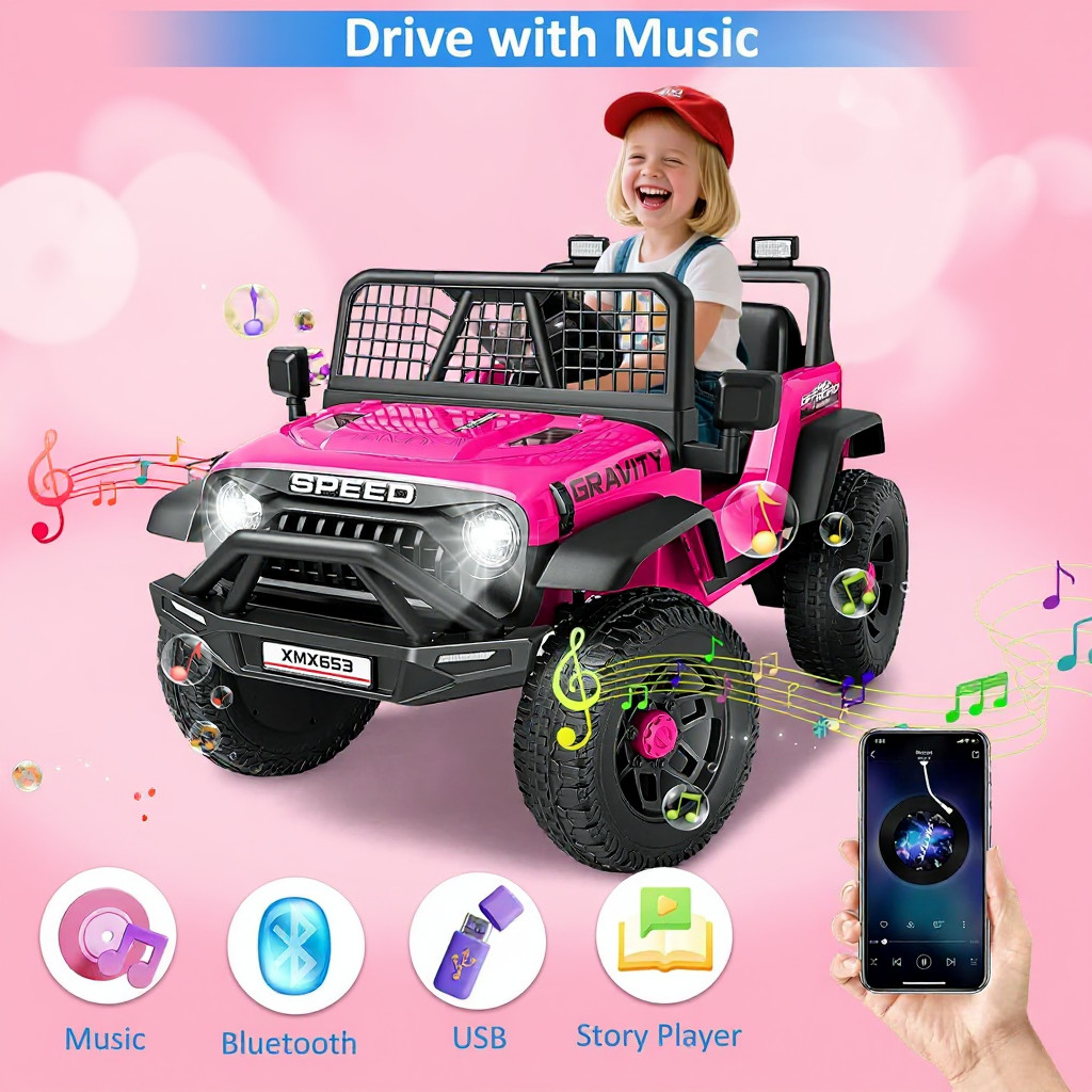 24V Ride on Car with Remote Control Toddler Electric Car 2×100W Strong Motors