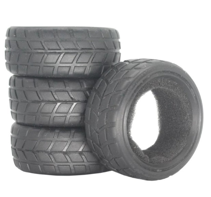 4PCS 26mm X-pattern Soft Rubber Tire for 1/10 Tamiya Wheel Rim On Road RC Car