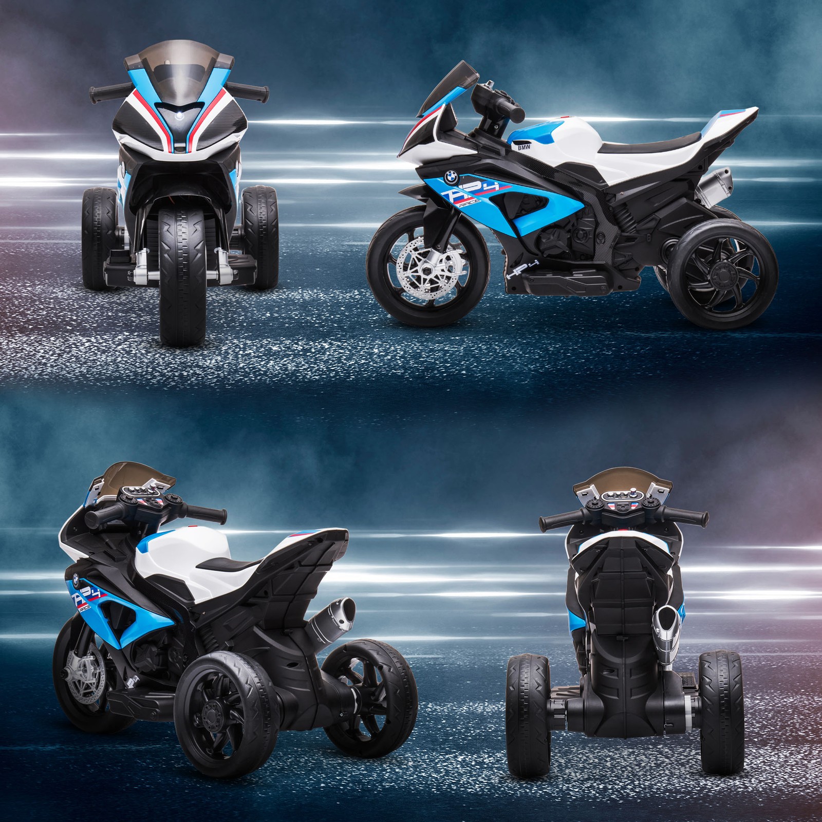Off-Road Kids Motorcycle Ride-on Toy for Toddlers & Ages 1.5 to 5, Electric Blue