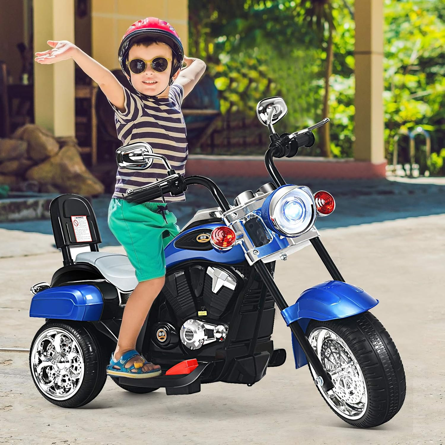 Electric Child Motorcycle Chopper Style Battery Powered Bike Motor Ride On Toy
