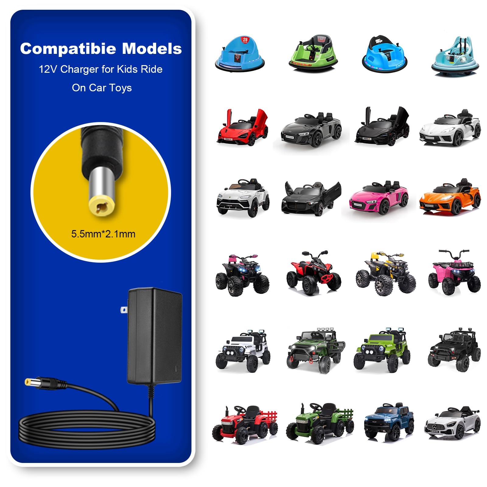 12V Battery Charger for Ride On Toys Kids Car Best…