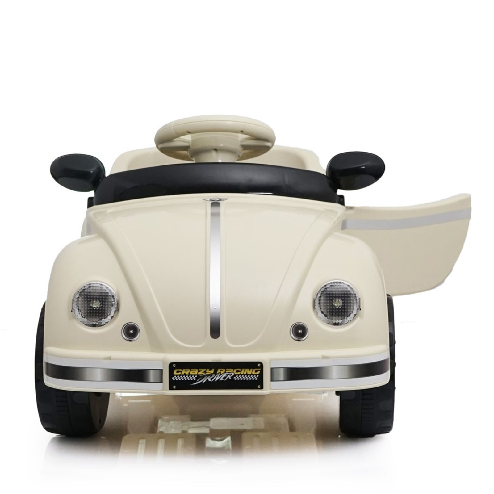 12V Kids Ride On Car Wheel LED USB & Bluetooth Suitable for Kids Aged 2-4 Beige