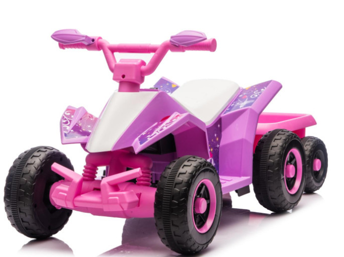 🚜6V Kids Ride-On ATV 4-Wheeler Quad w/ Headlights Music Storage 3-6yrs ASTM🚀