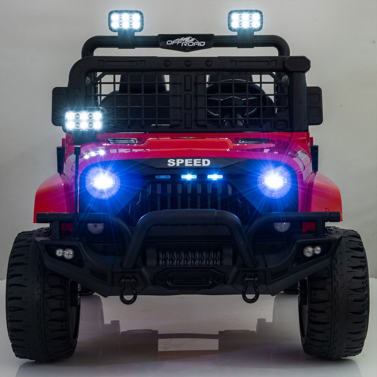 24V 2-Seater Off-Road Ride On Jeep Car Toy Parent Control LED Music Dual Motors