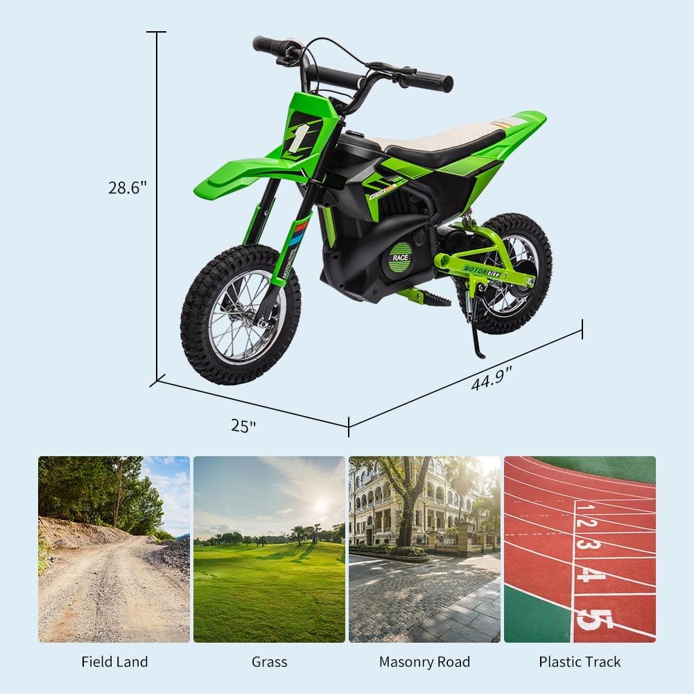 Garvee 24V Kids Electric Off-Road Motorcycle Dirt Bike for Kids Teens Riding Toy