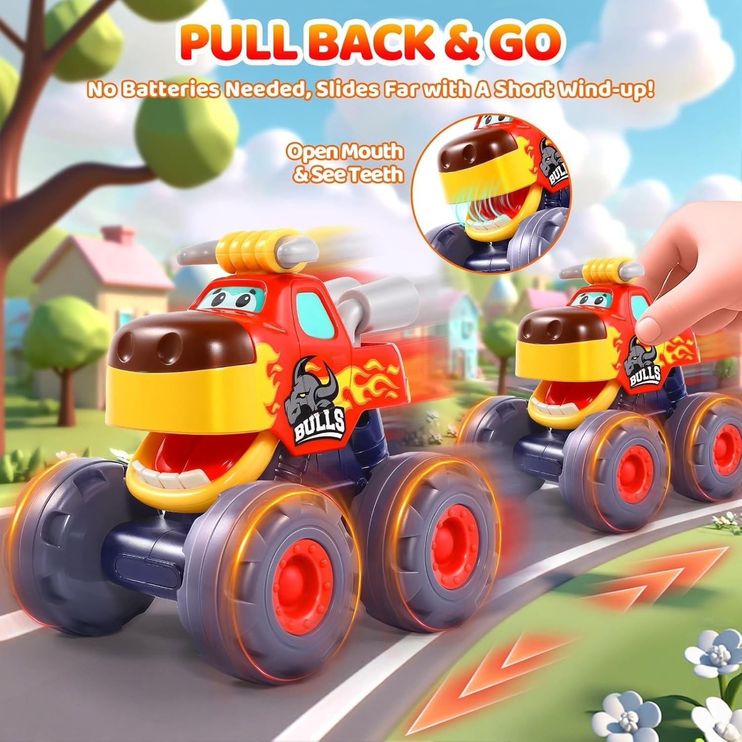 Monster Truck Toys for Toddlers 1-3 Pull Back Vehicles Kids Gift Set