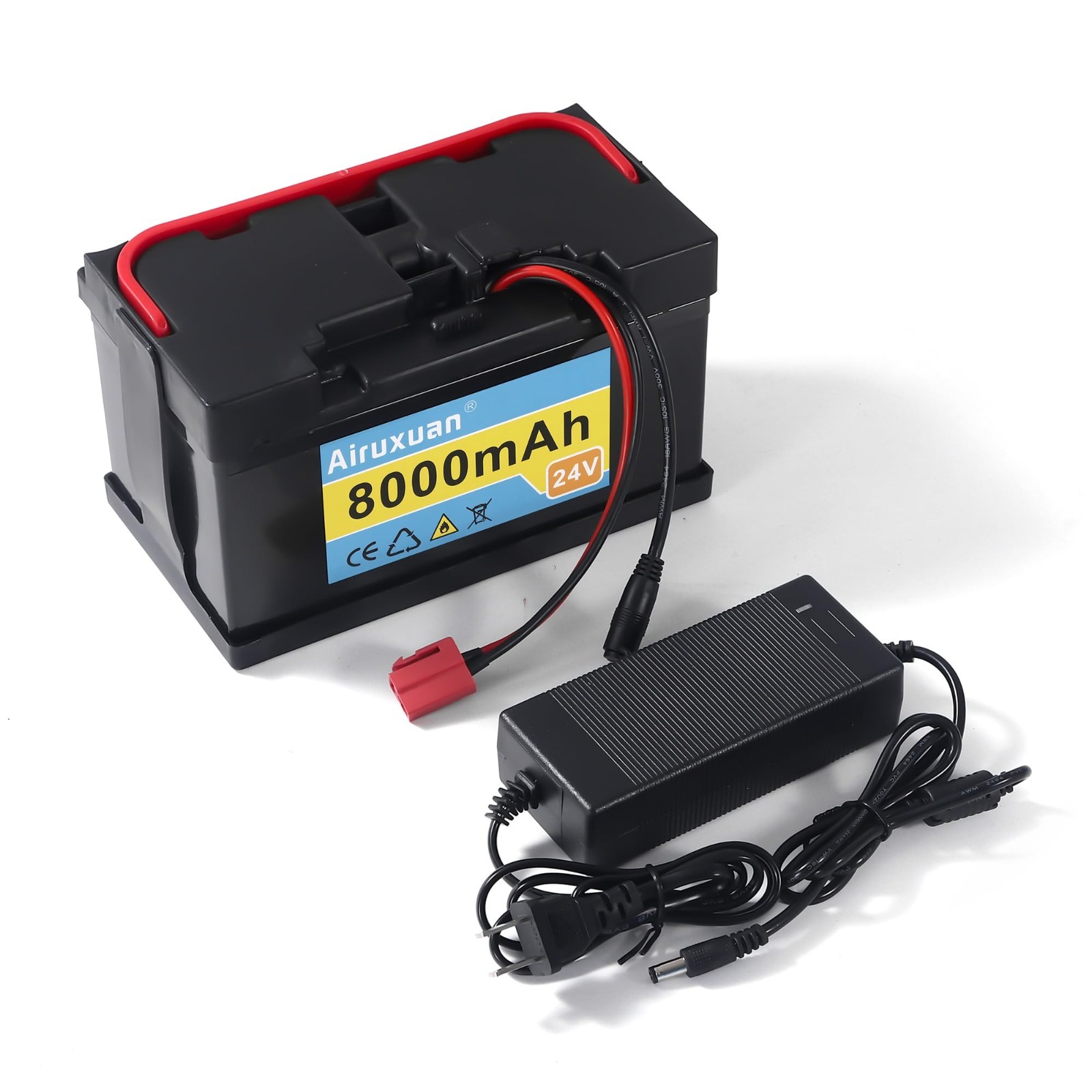 24V 8Ah Lithium Battery for Kids Ride-On Cars, 25A BMS, 2A Charger, Compatible U