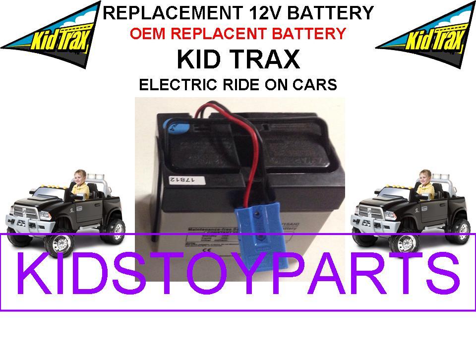 NEW! REPLACEMENT OEM KID TRAX DODGE RAM 3500 DUALY TRUCK 12V BATTERY W/BLUE PLUG
