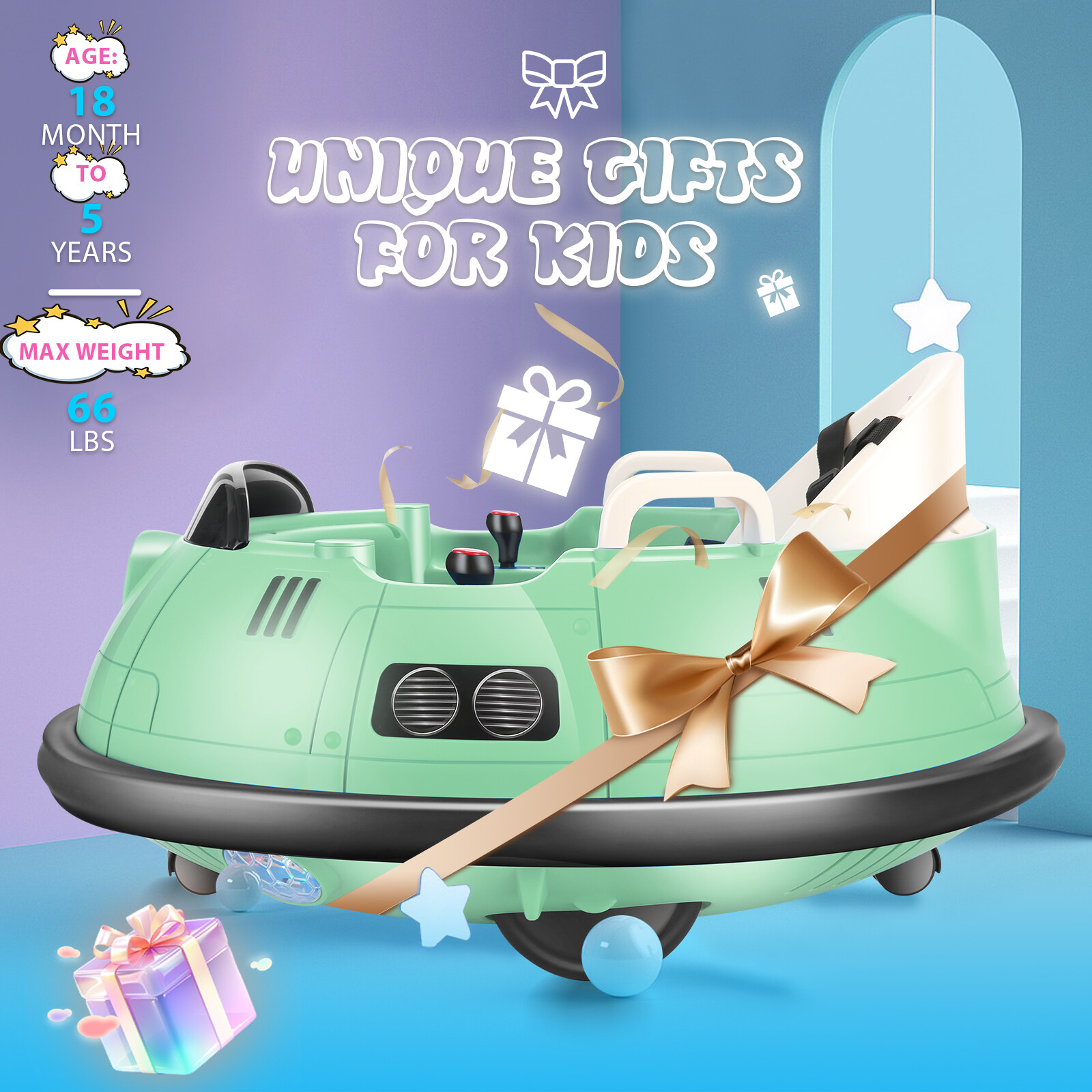 Ride on Bumper Car for Kids 12V Battery Powered Electric Toy with Remote Control