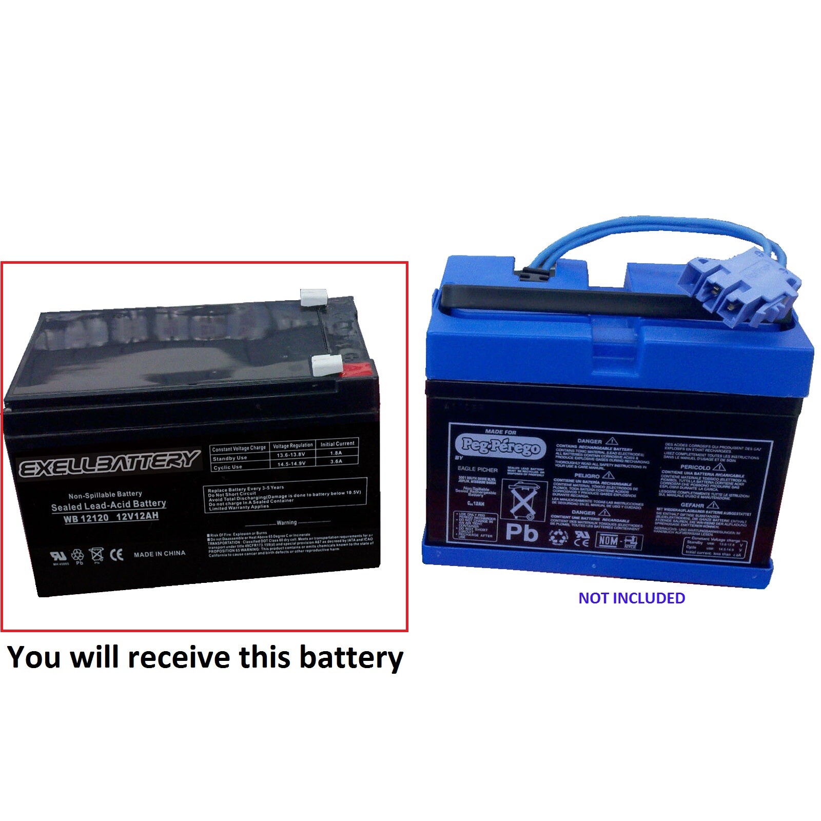 Peg Perego Craftsman Cub Cadet Challenger Adventure HP 12V Replacement Battery