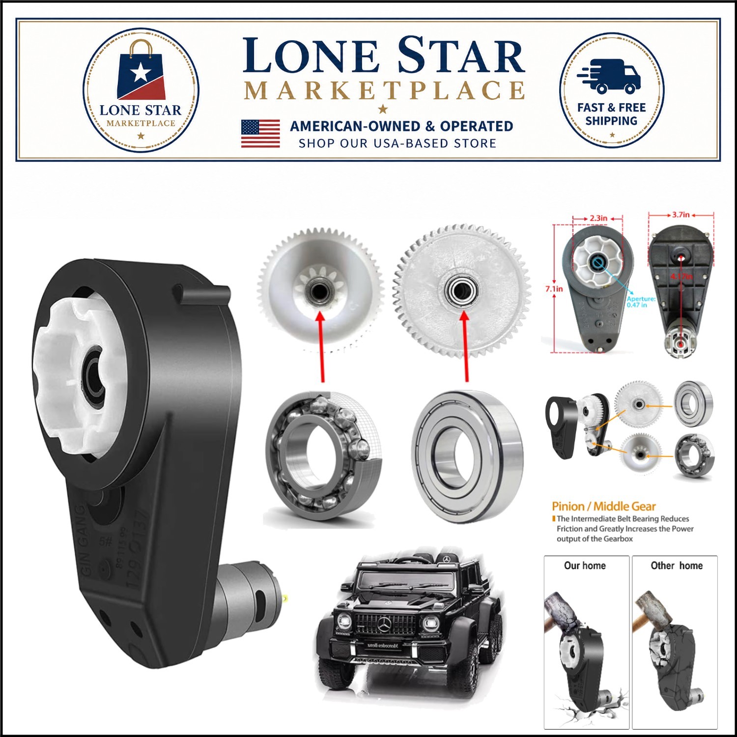 12V Gear Motor for Kids’ Ride-On Cars – 40000 RPM Performance Boost