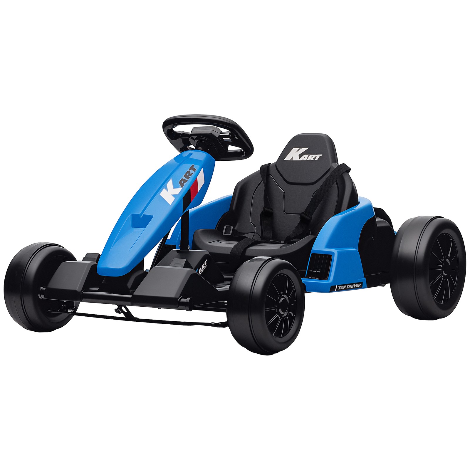 24V Electric Go Kart, Kids Drift Kart with Dual 150W Motors, Blue