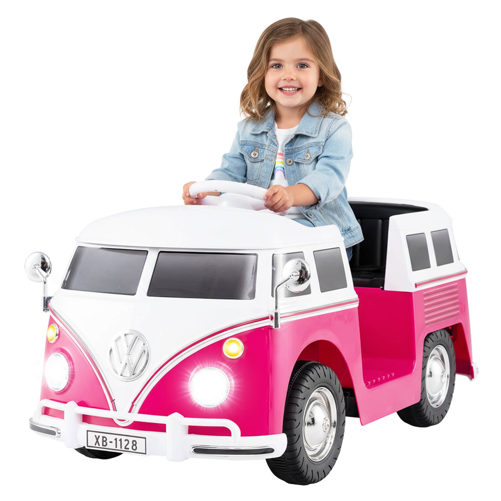 Licensed Volkswagen Ride-on Bus w/ Cup Holder, LED Headlights, Music & Horn
