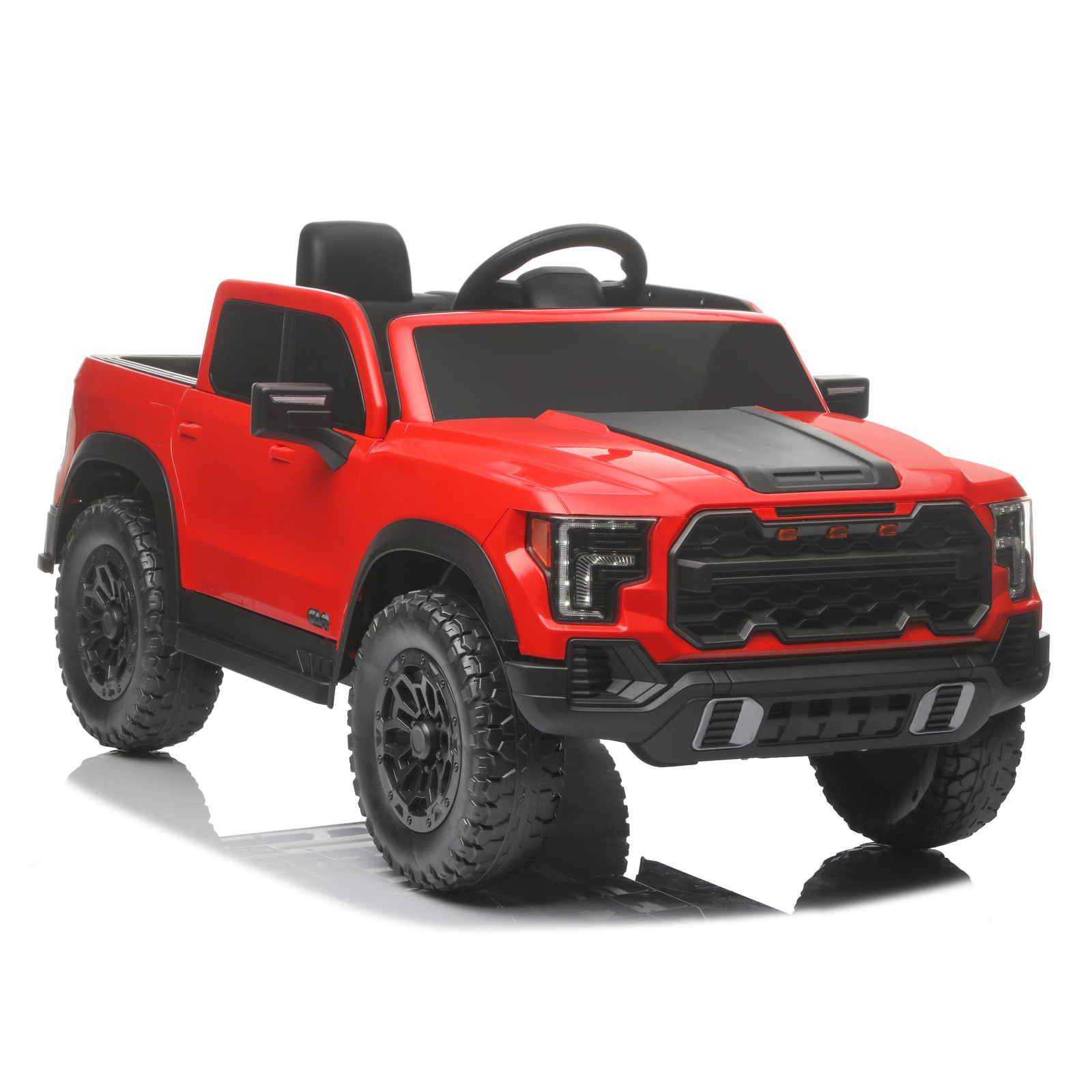 12V Kids Ride-On Car Remote Control, 4-Wheel Shock Absorption 3-6 Years Red