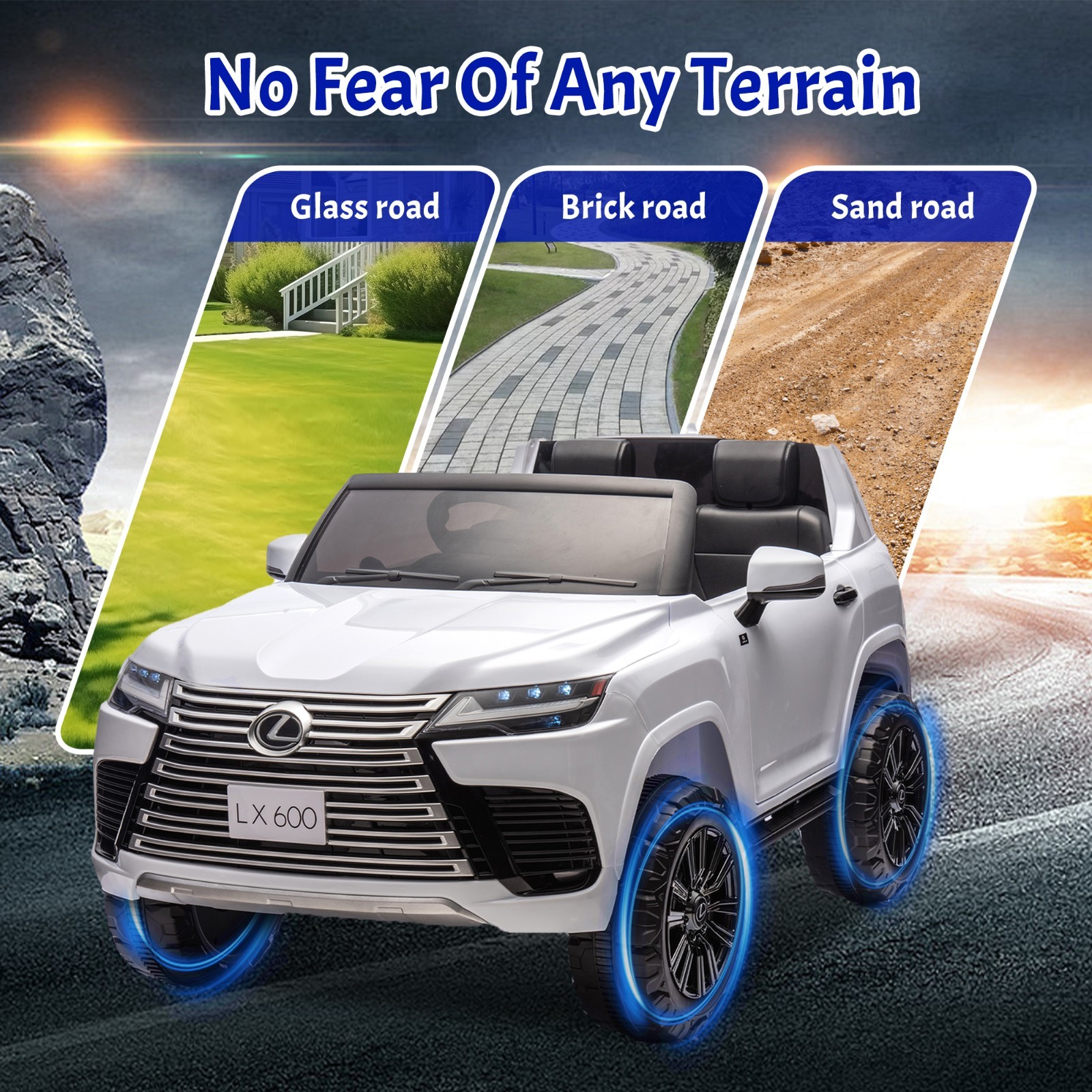 24V Kids Ride On Car Licensed LEXUS LX600 SUV w/Remote,Dual 55W Motors,White