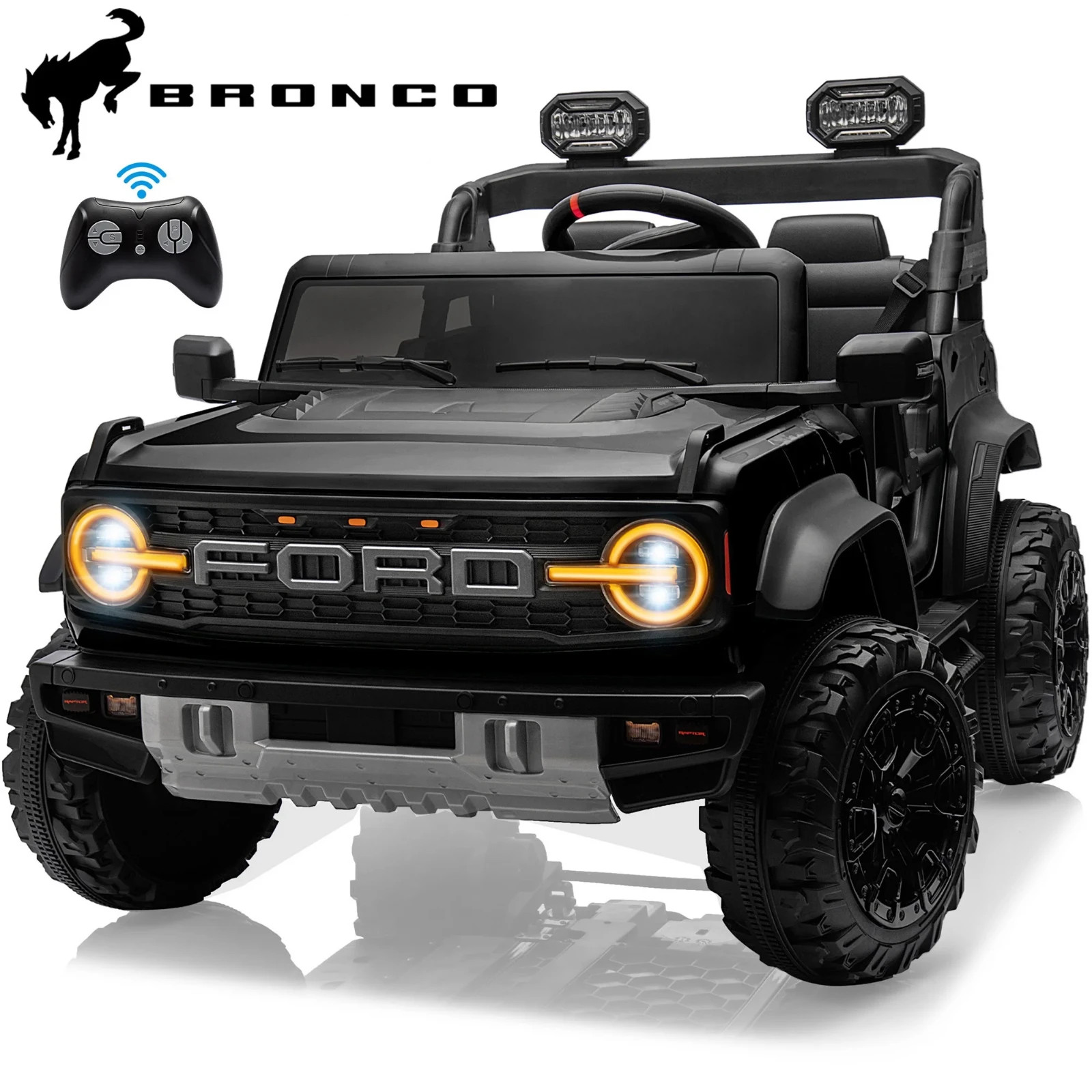 24V 2 Seater Ride on Cars, Licensed Ford Bronco Raptor Powered Ride on toy truck