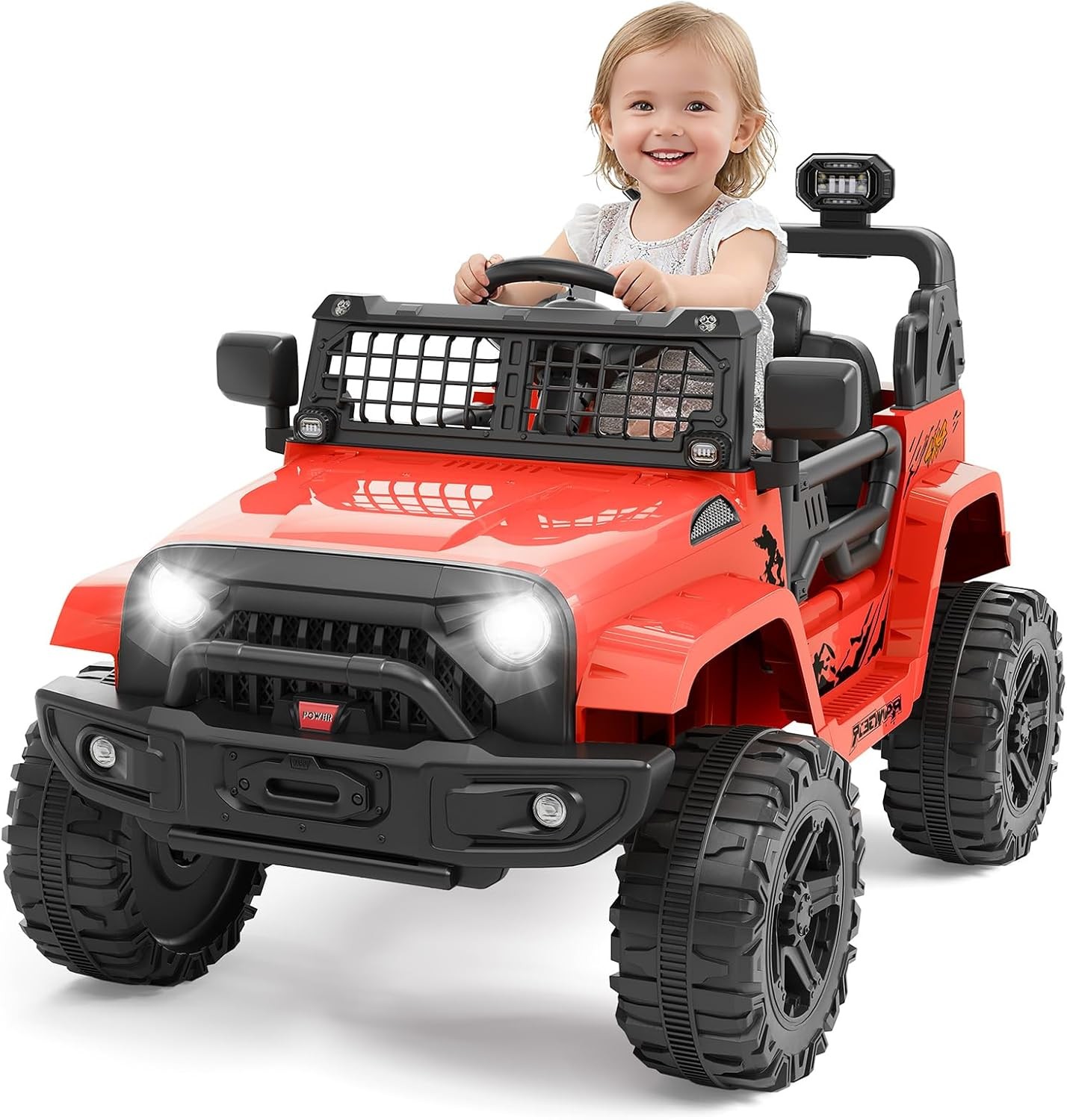 Kids Ride on Car 12V Electric Truck w Lights Parent Remote Off-Road Toy Car Gift