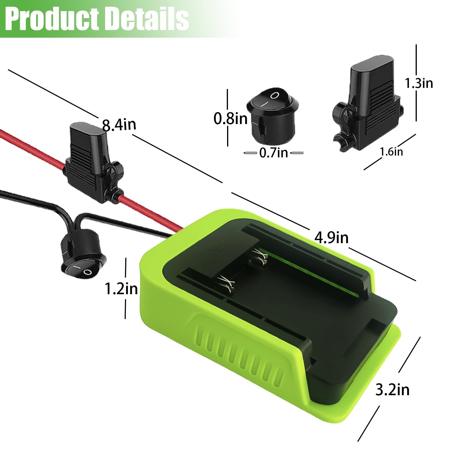 2-Pack Power Wheels Adapter for Ryobi 40V Battery — 14 AWG Power Converter Ki…