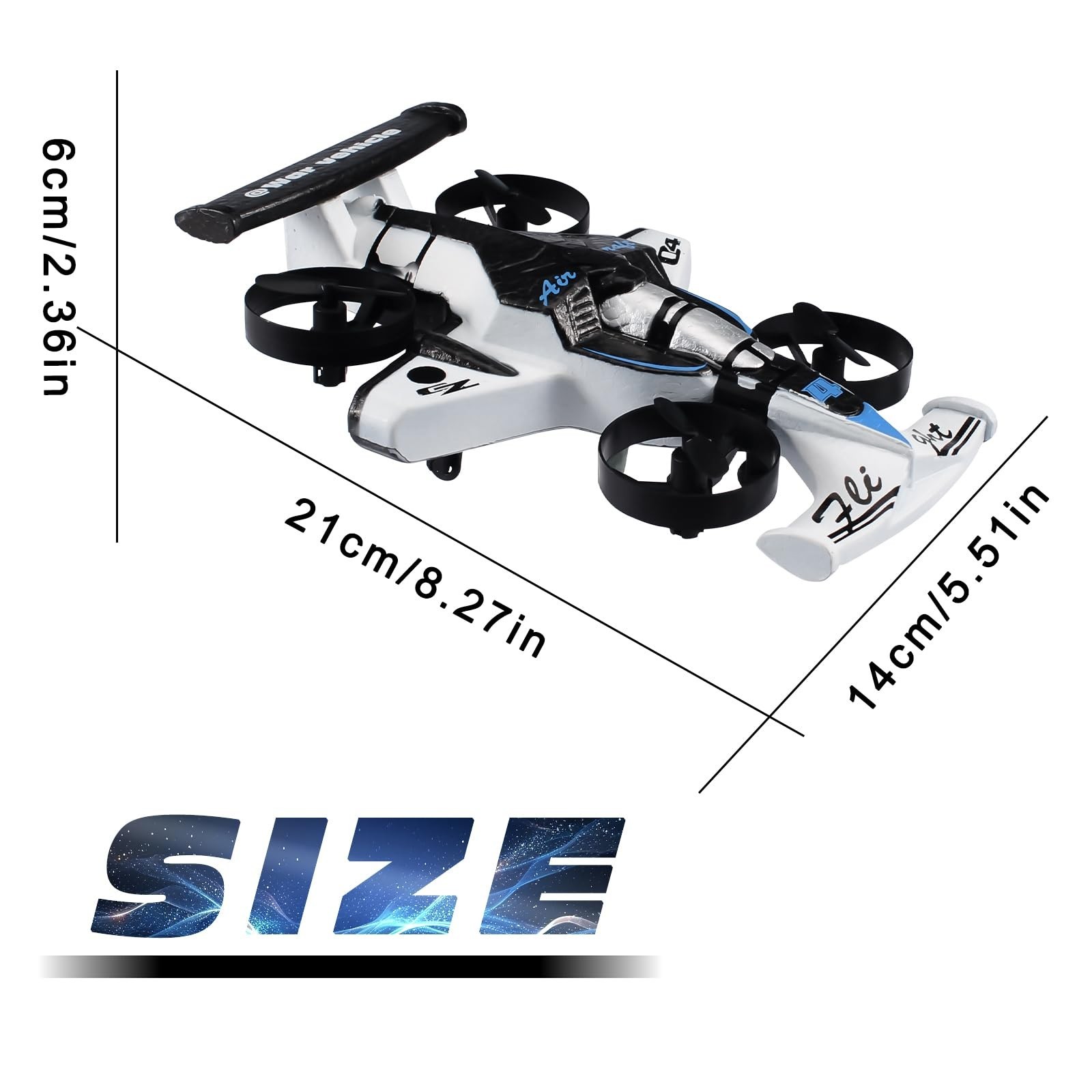 2-in-1 Flying Car & Stunt Drone, Racing Drift Aircraft，2in1 RC Quadcopter