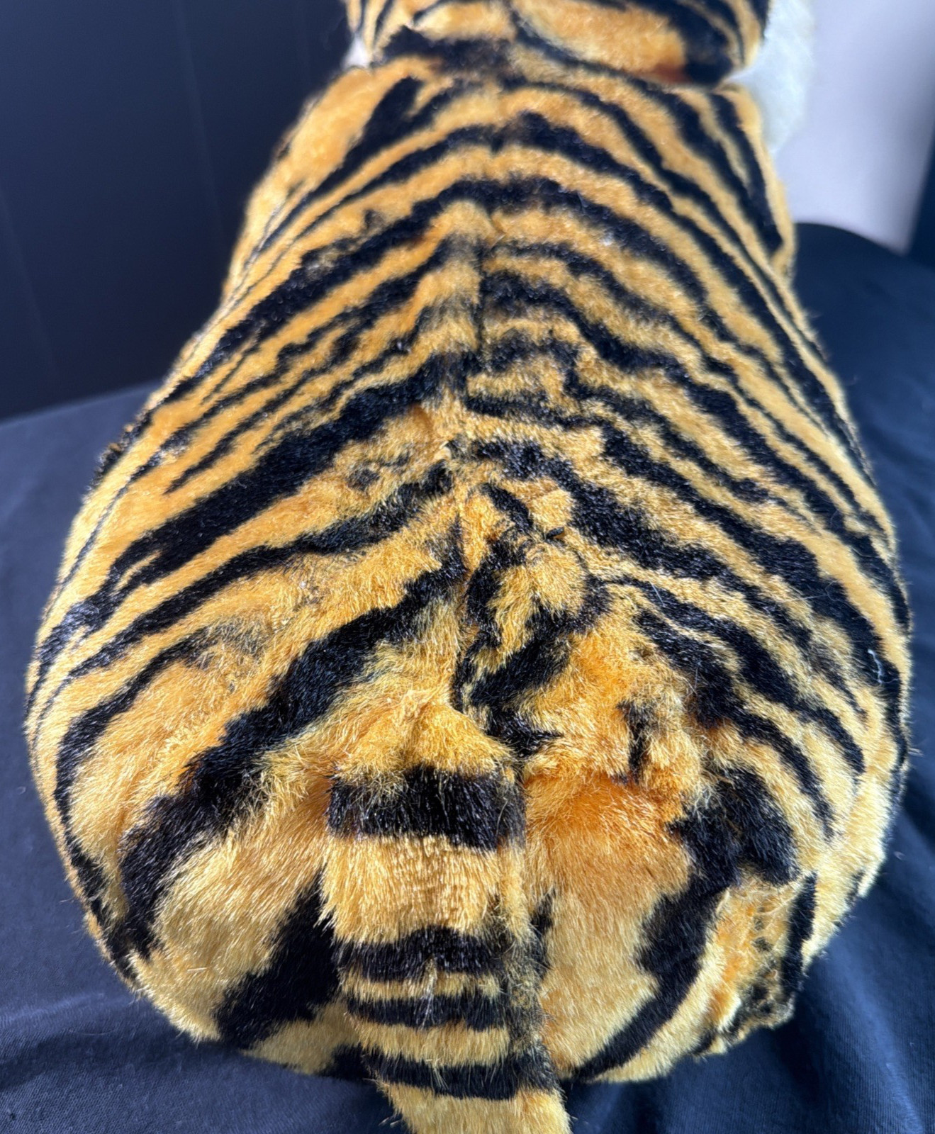 Rare Vintage Tiger Ride On Kids Toy On Wheels Green Eyes Neck Needs Work