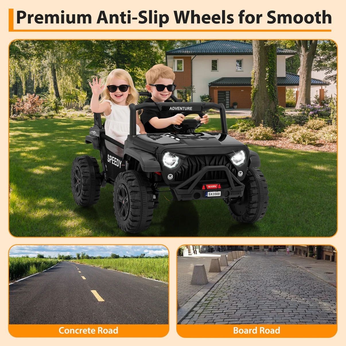 Garvee 24V Ride On Toys for Big Kids with Remote Control, 4WD Electric Car, 2 Se