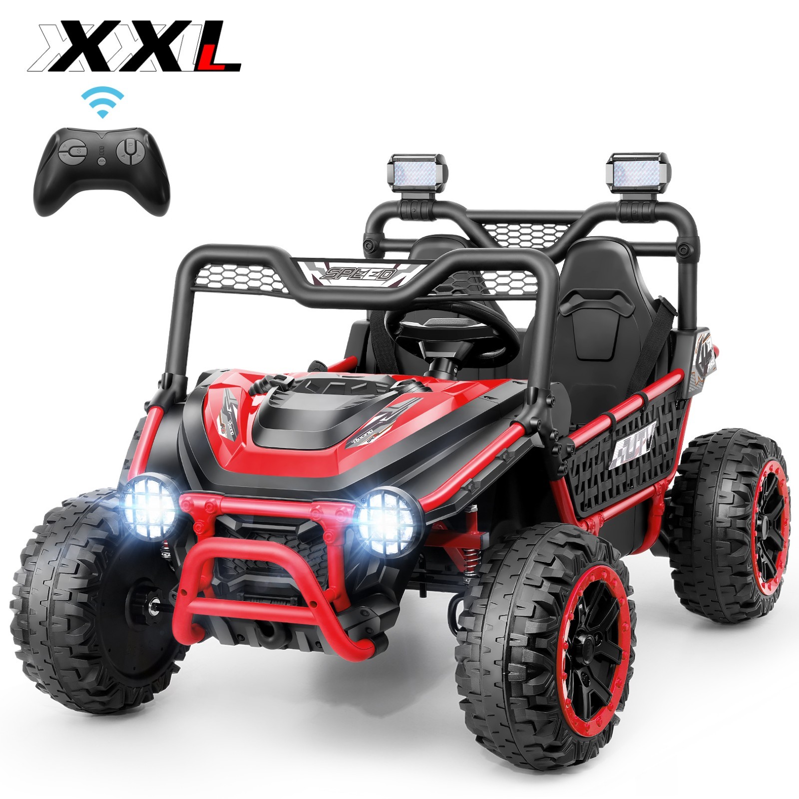 24V Kids Electric Car Ride on Toy UTV Battery Power Wheels with 22″ Wide Seat US