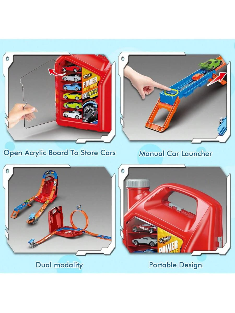 NEW 2-In-1 Racing Track 6 Toy Cars Kids Ages 3+ FREE SHIPPING
