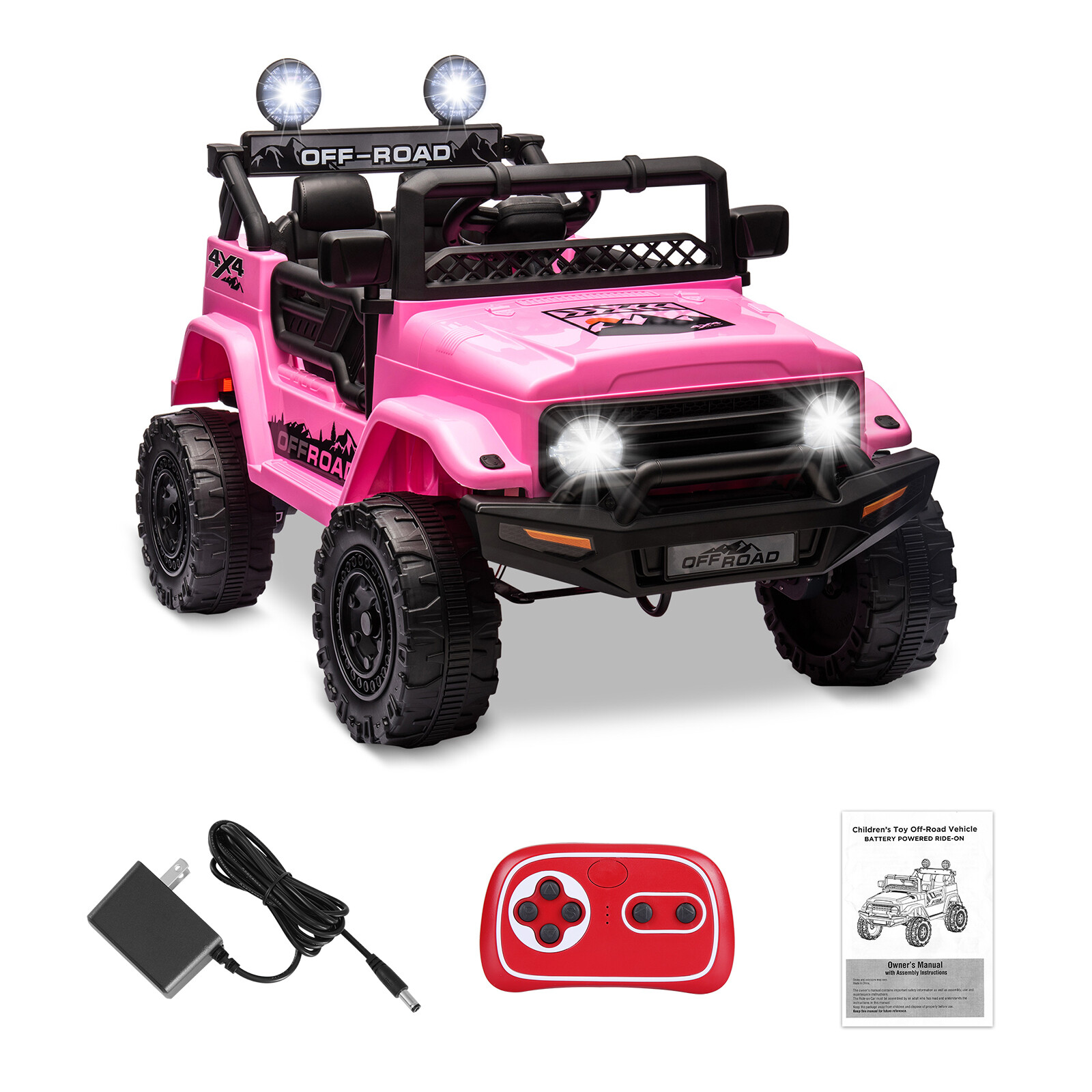 12V Kids Ride On Car 2 Seater Jeep Electric Vehicle Toy Truck w/Remote Control