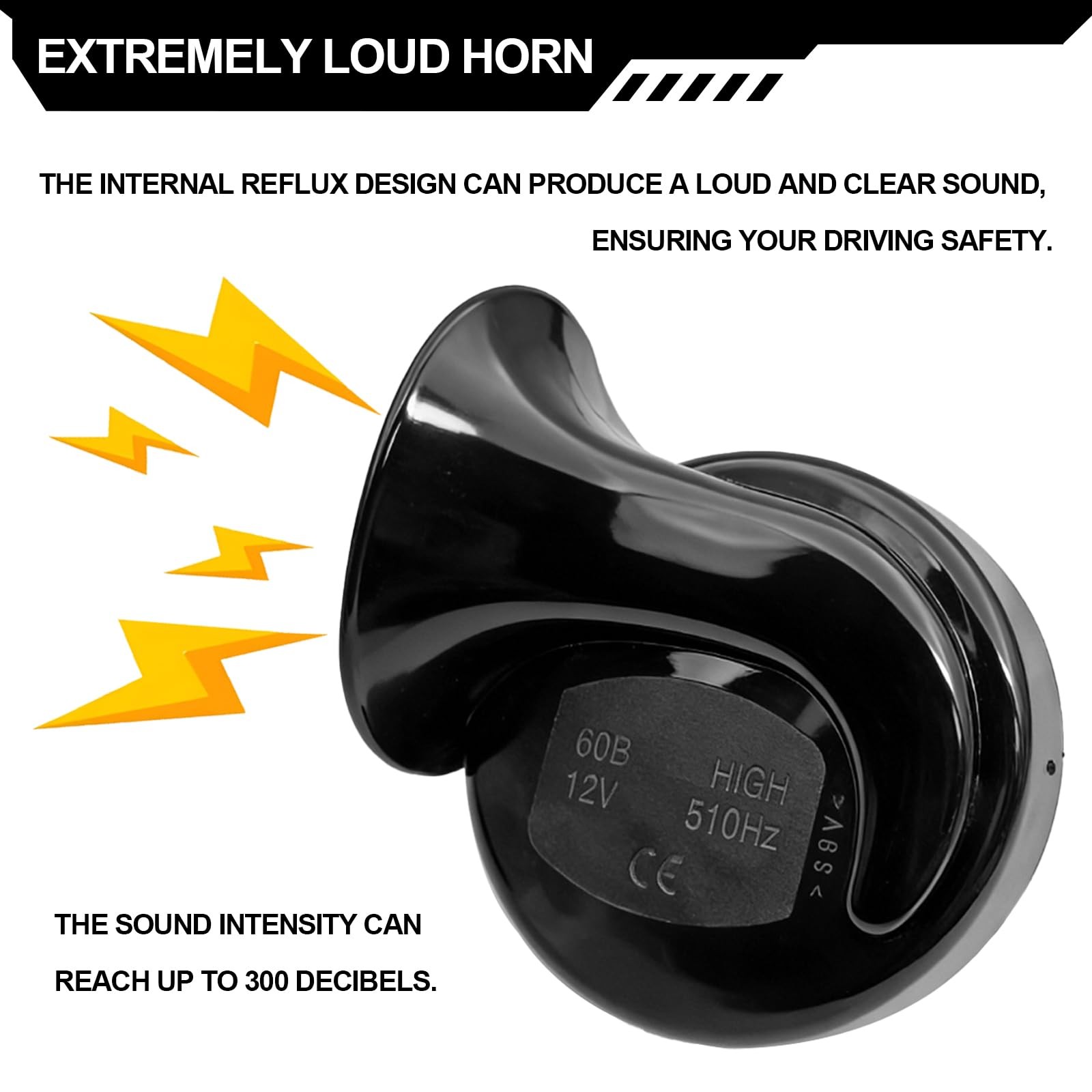 12V Universal SnailType Loud Horn for Auto Bike Boat Truck Motorcycle 2 PCS